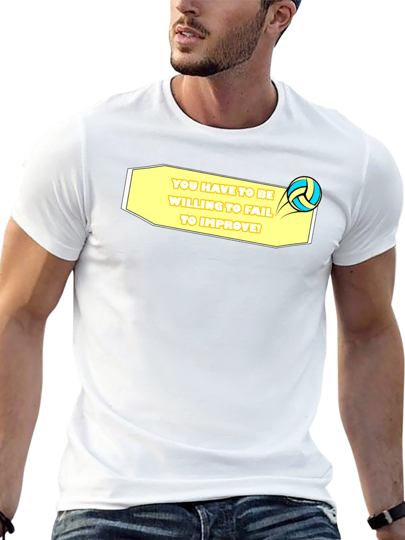 Volleyball Graphic Tee - Willing to Fail Quote