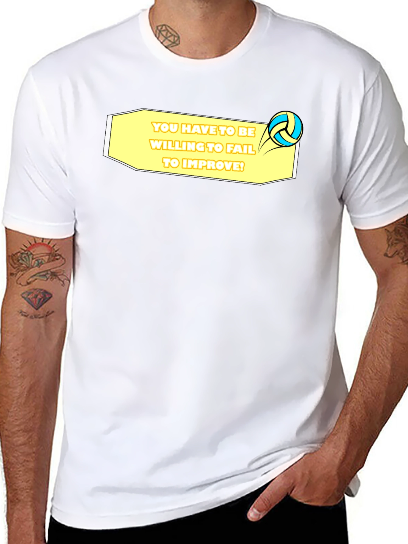 Volleyball Graphic Tee - Willing to Fail Quote