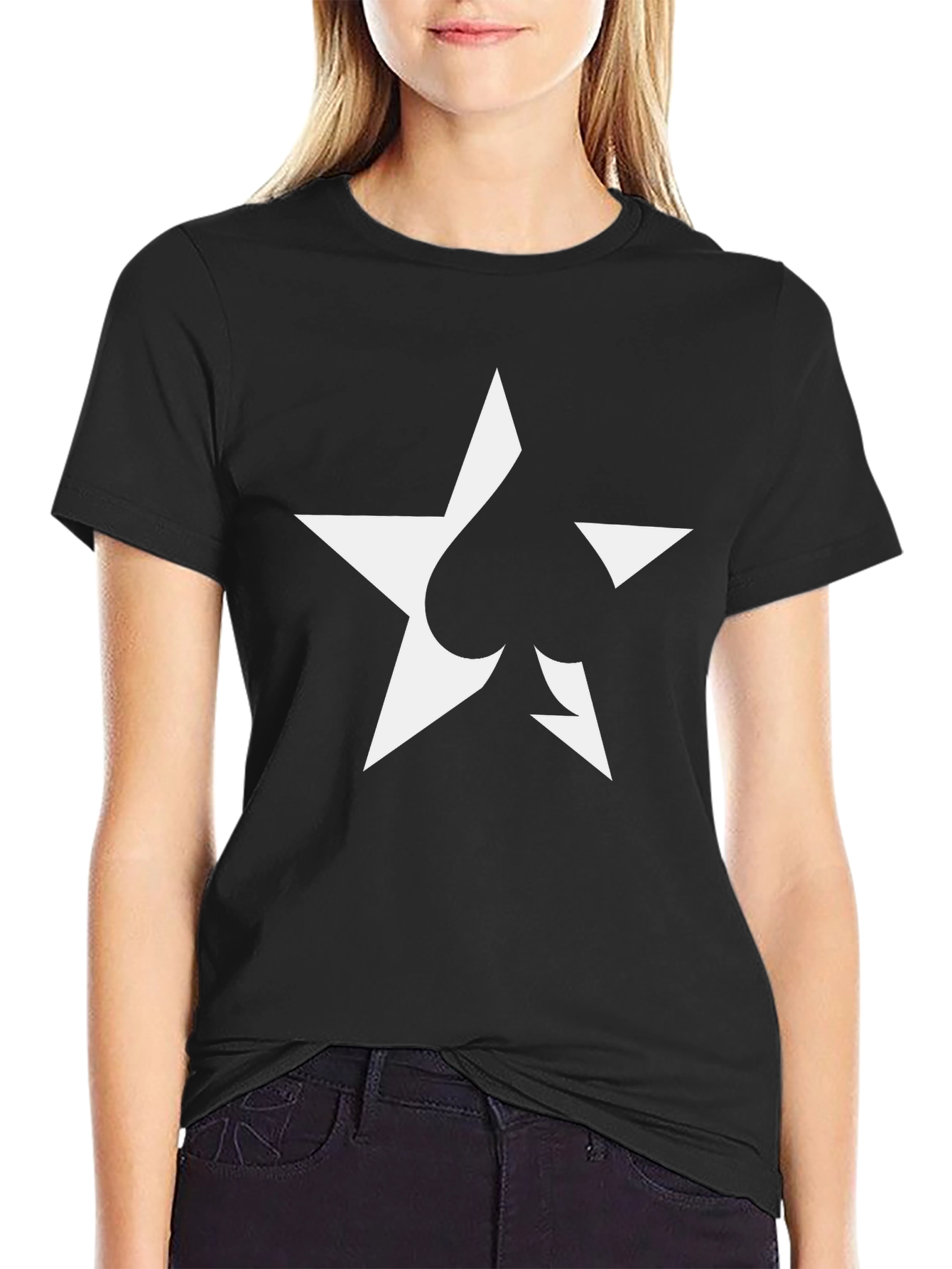 Star Spade Graphic Tee - Stylish Black T-Shirt