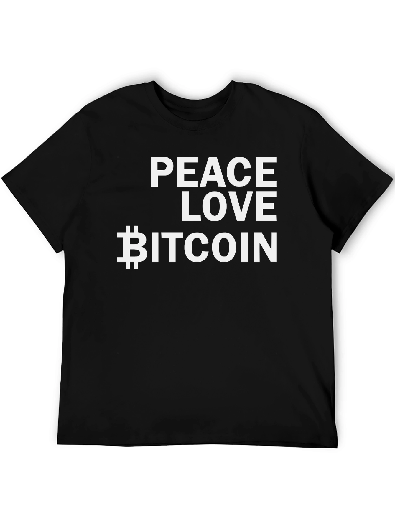 Peace Love Bitcoin Black T-Shirt
