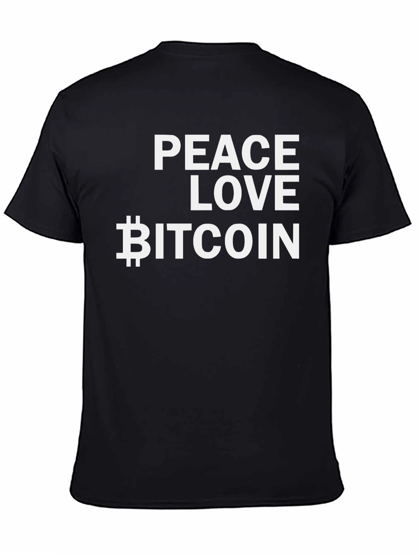 Peace Love Bitcoin Black T-Shirt