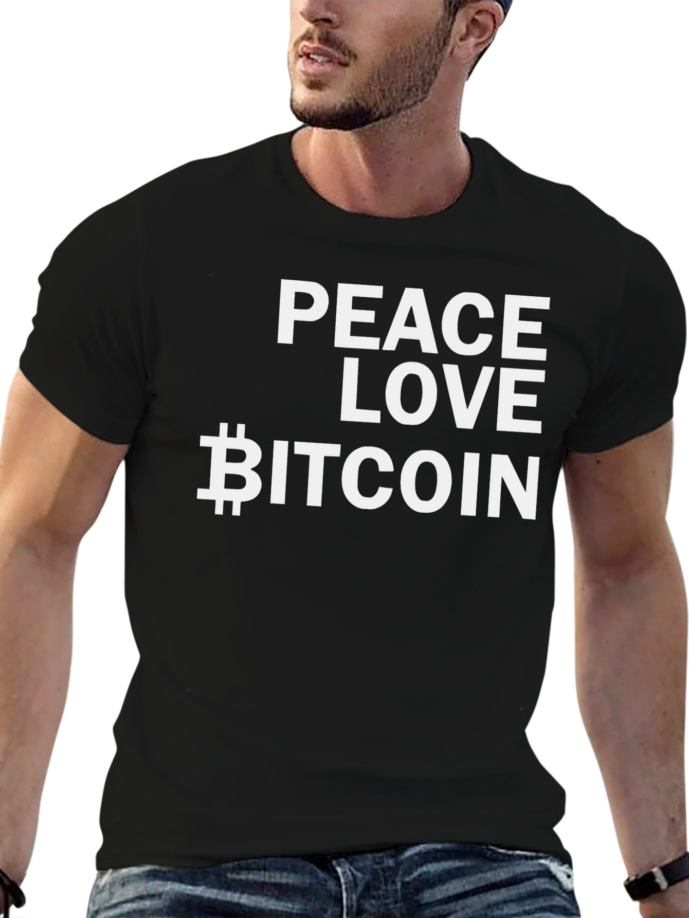 Peace Love Bitcoin Black T-Shirt