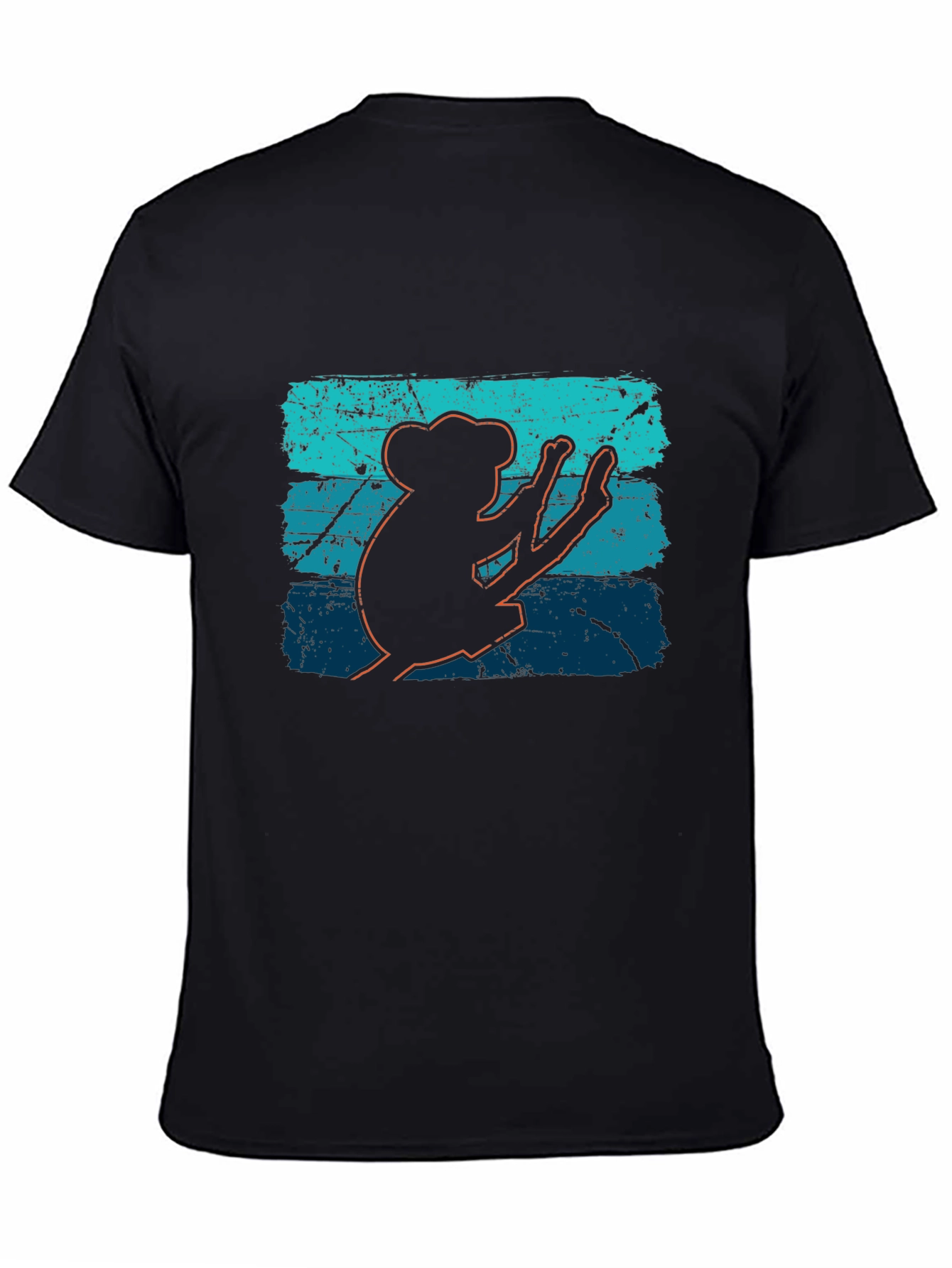Retro Koala Graphic Tee - Soft Black Cotton T-Shirt