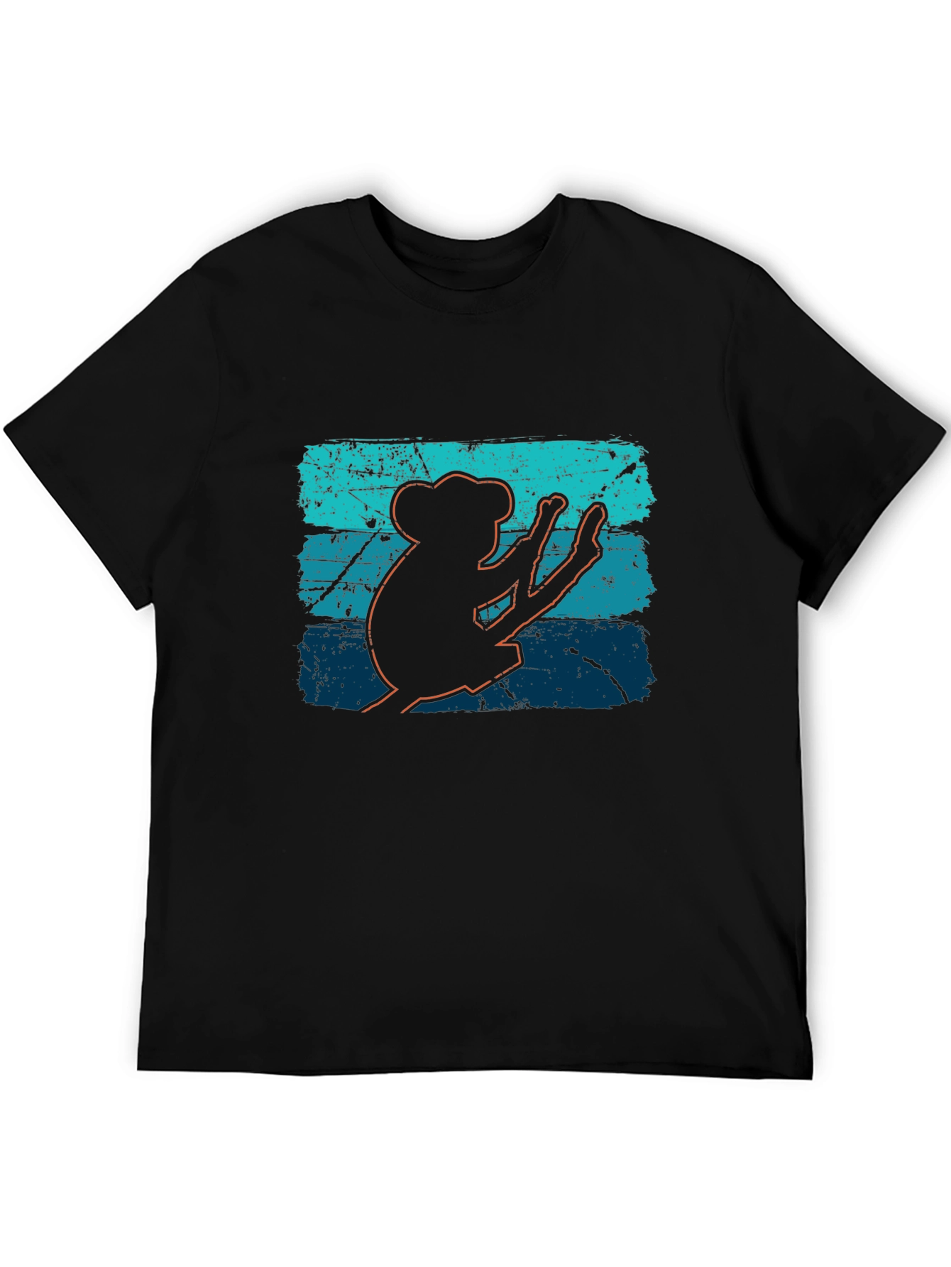 Retro Koala Graphic Tee - Soft Black Cotton T-Shirt