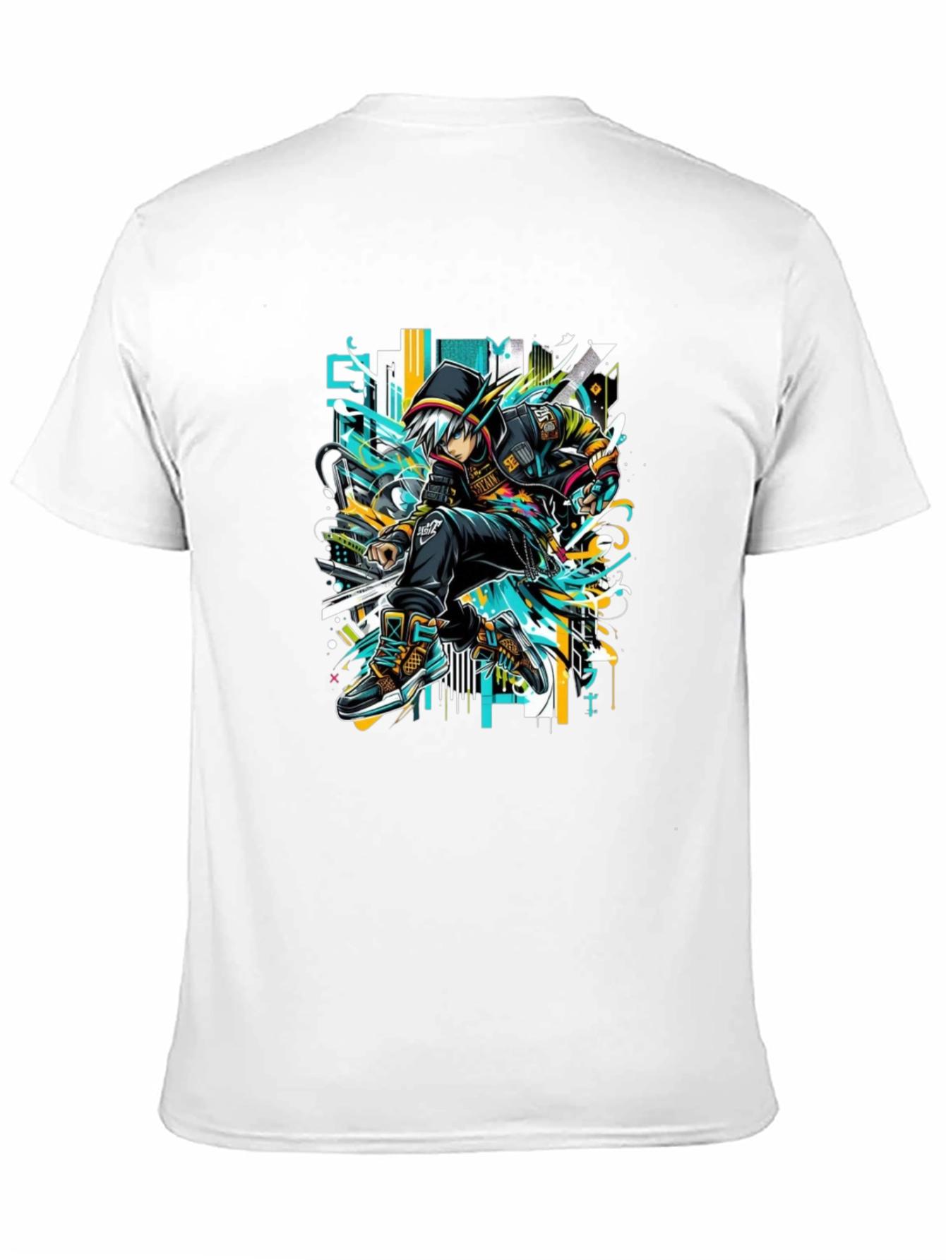 Urban Anime Style Black Graphic Tee