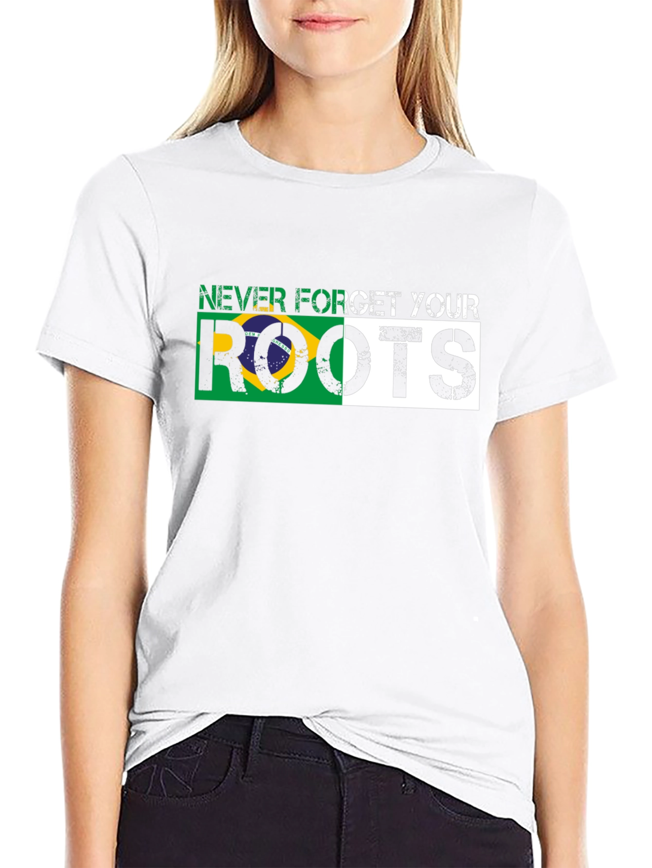 Never Forget Your Roots Brazil Flag T-Shirt