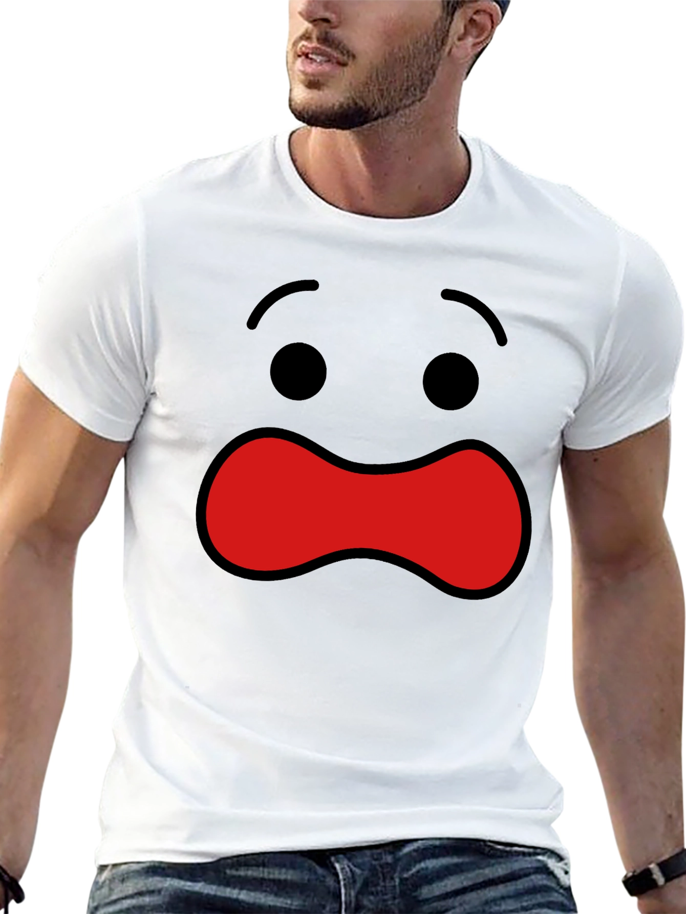 Shocked Face Graphic T-Shirt - Express Yourself!
