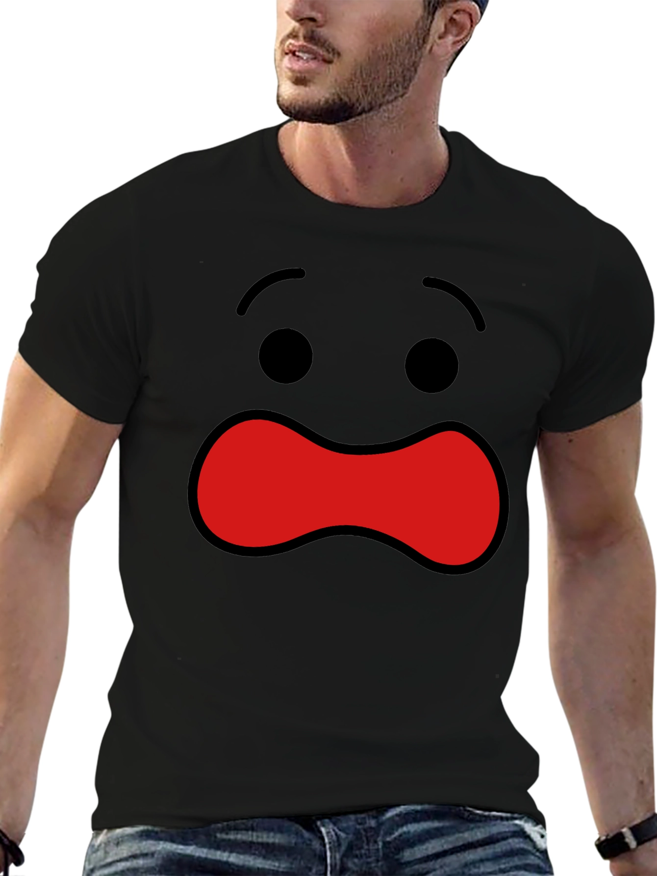 Shocked Face Graphic T-Shirt - Express Yourself!