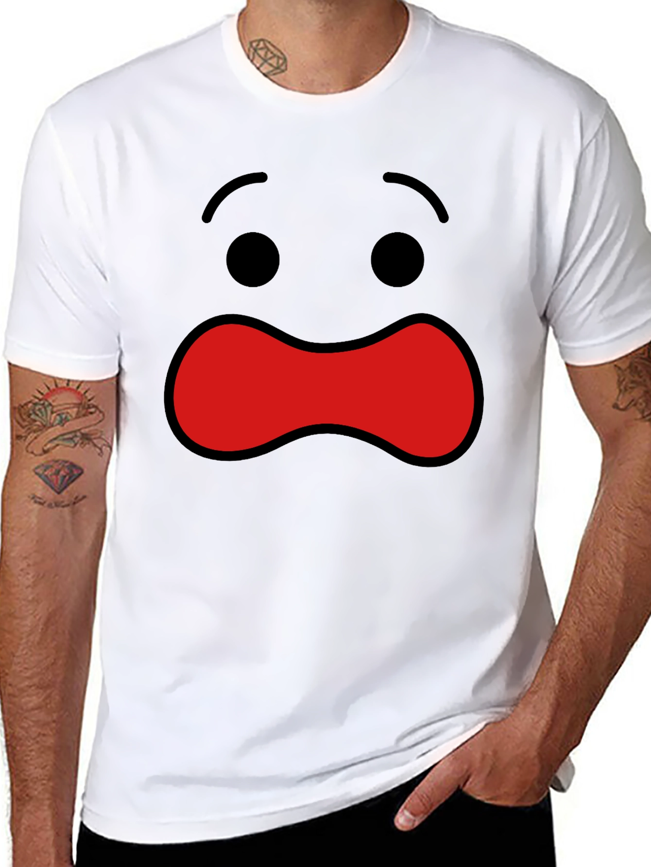 Shocked Face Graphic T-Shirt - Express Yourself!