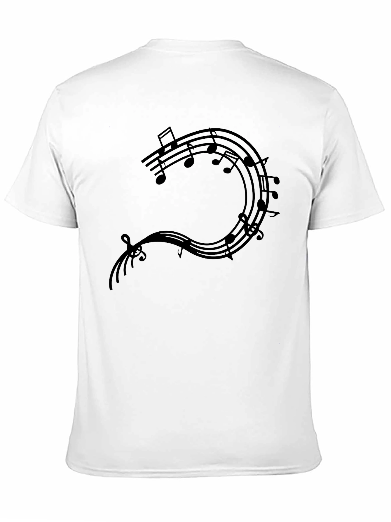 Musical Notes Graphic Tee - Black Cotton Comfort