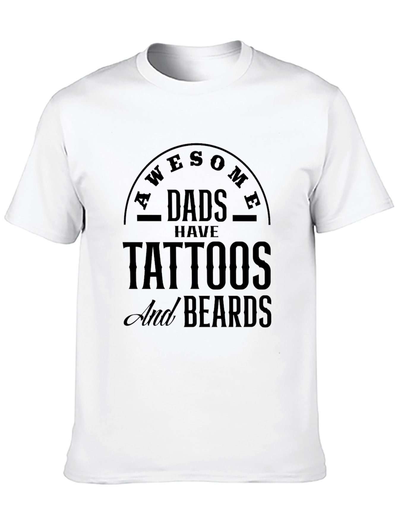 Awesome Dads Tattoos & Beards Graphic T-Shirt