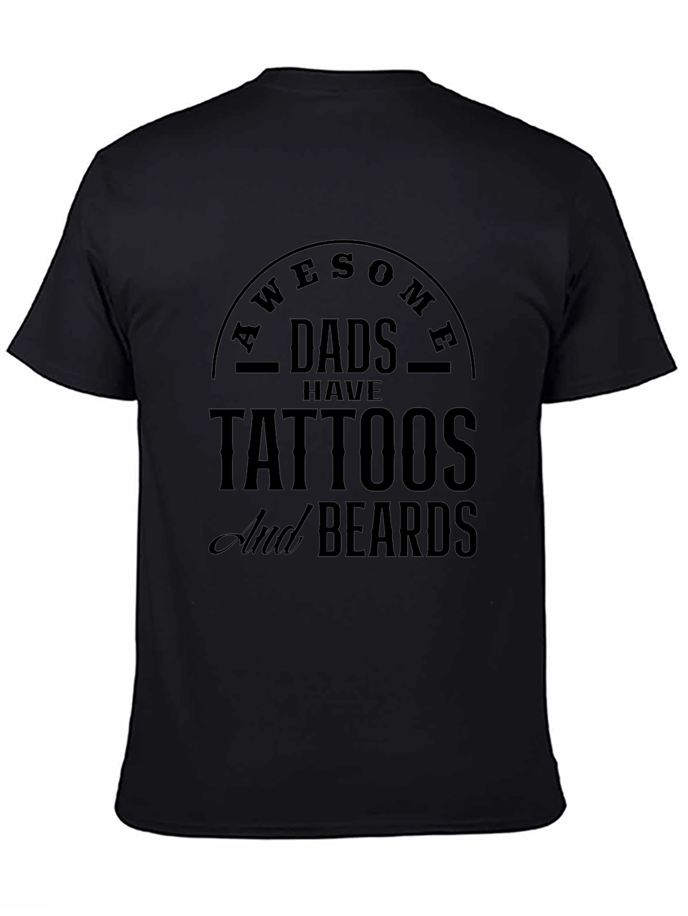 Awesome Dads Tattoos & Beards Graphic T-Shirt
