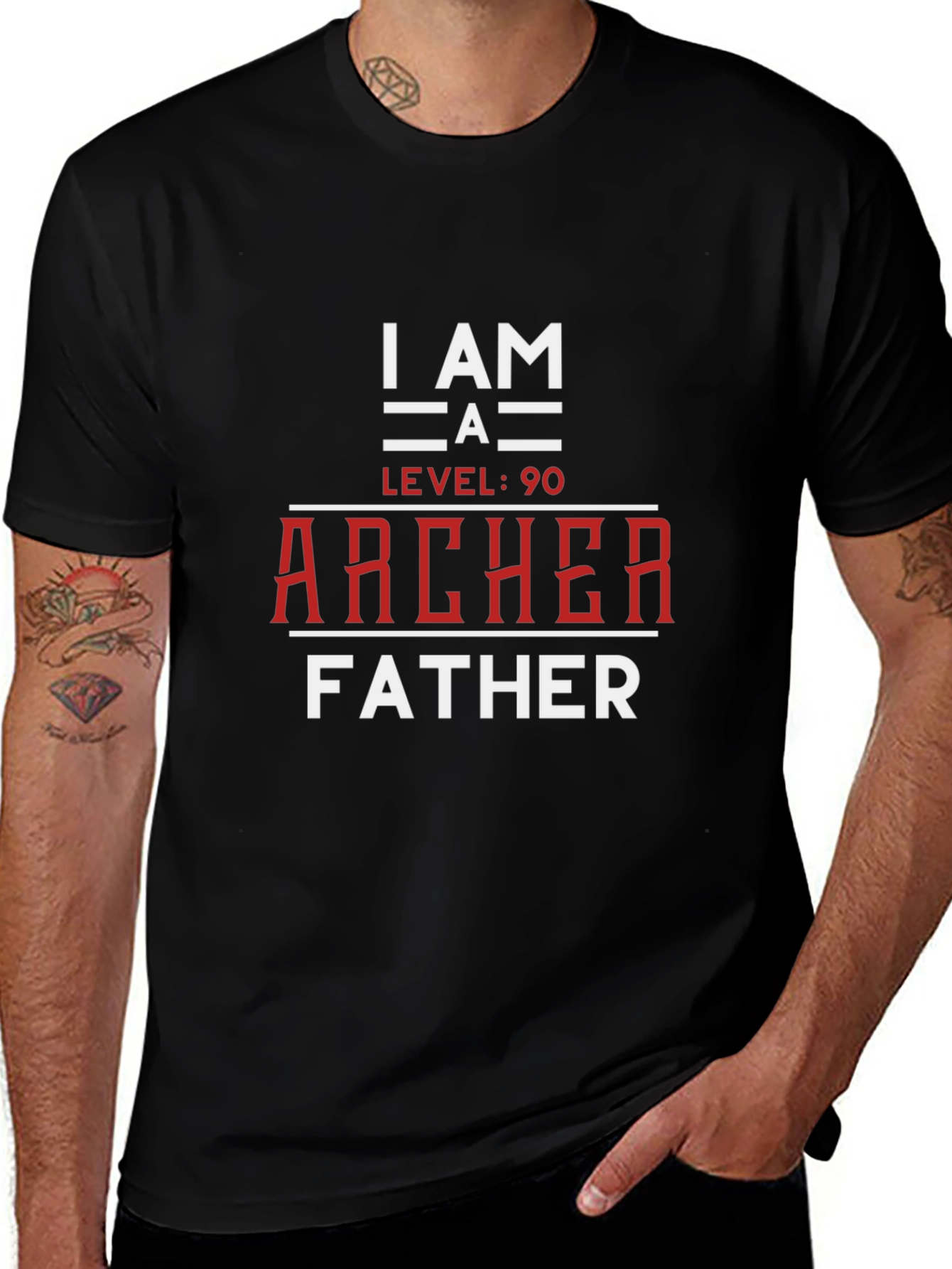 I am a Level 90 Archer Father Graphic T-Shirt