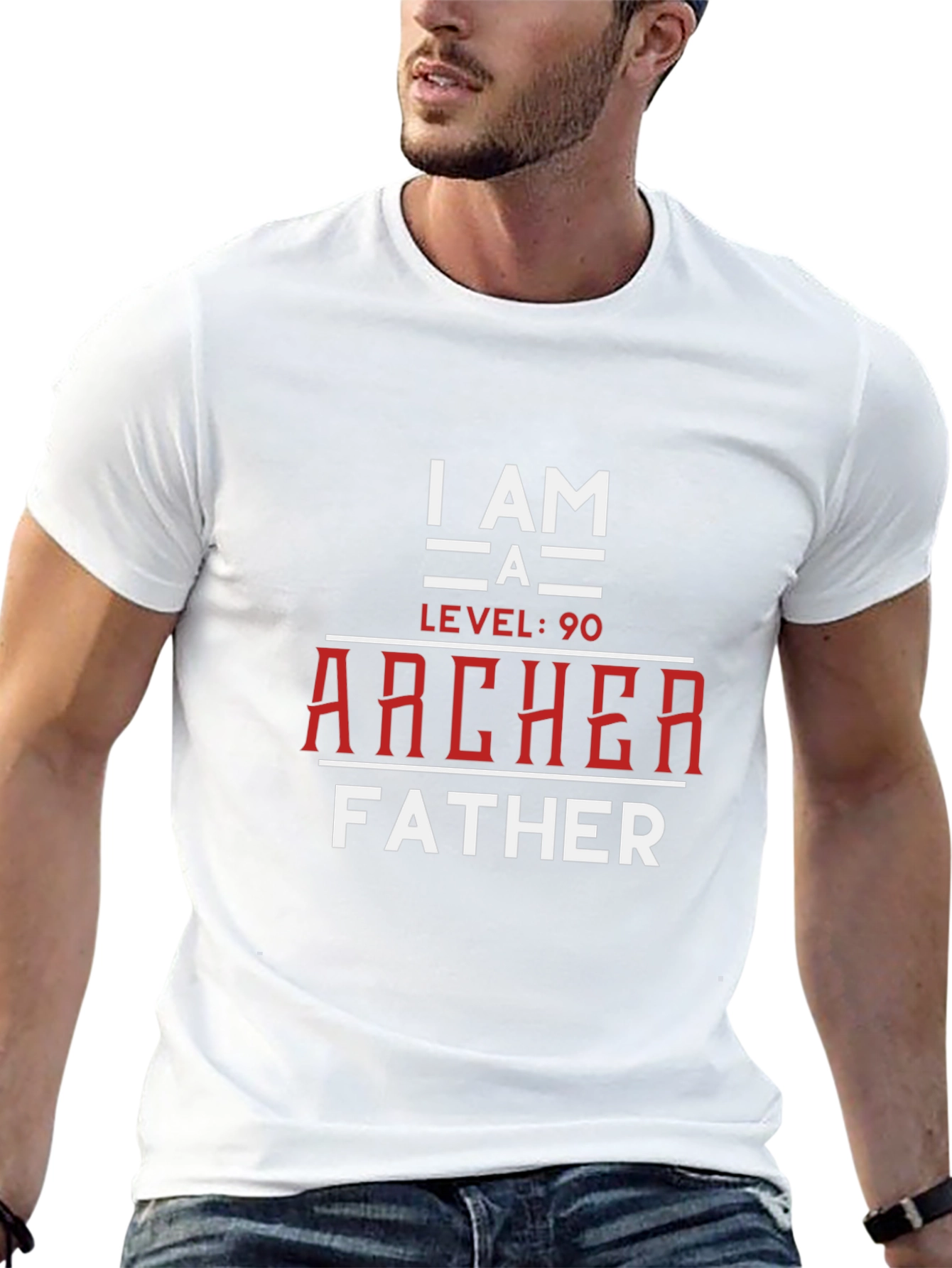 I am a Level 90 Archer Father Graphic T-Shirt
