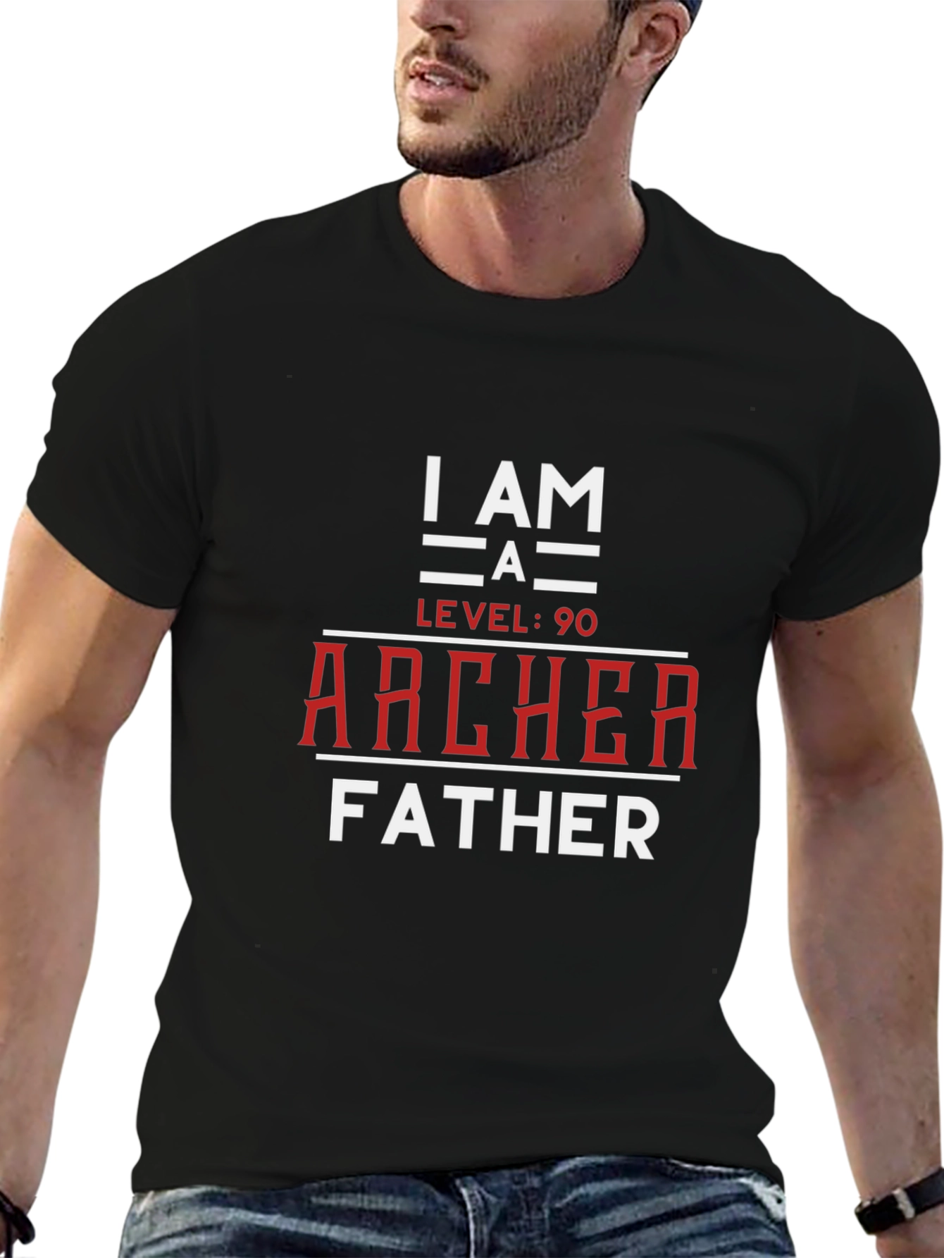 I am a Level 90 Archer Father Graphic T-Shirt