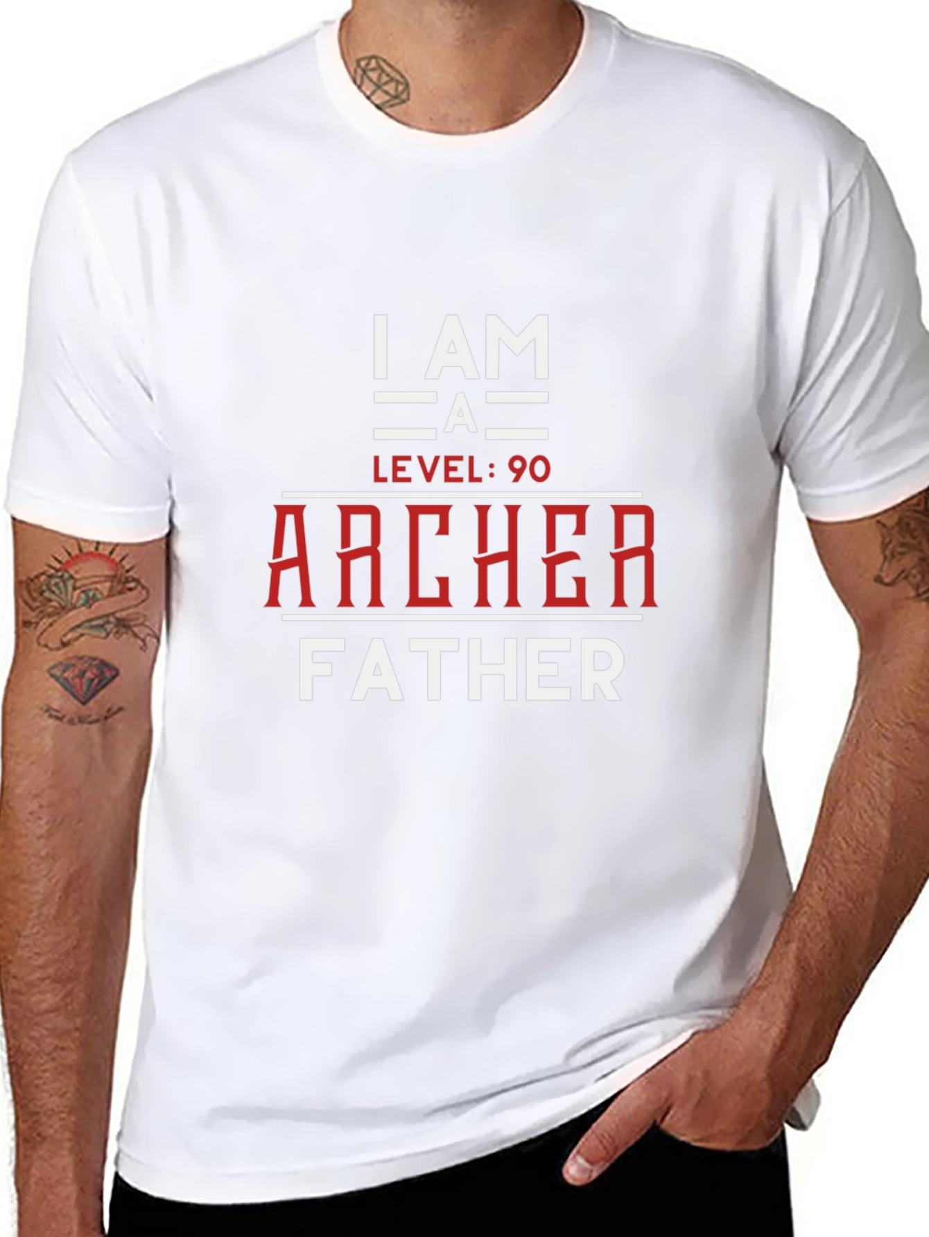 I am a Level 90 Archer Father Graphic T-Shirt