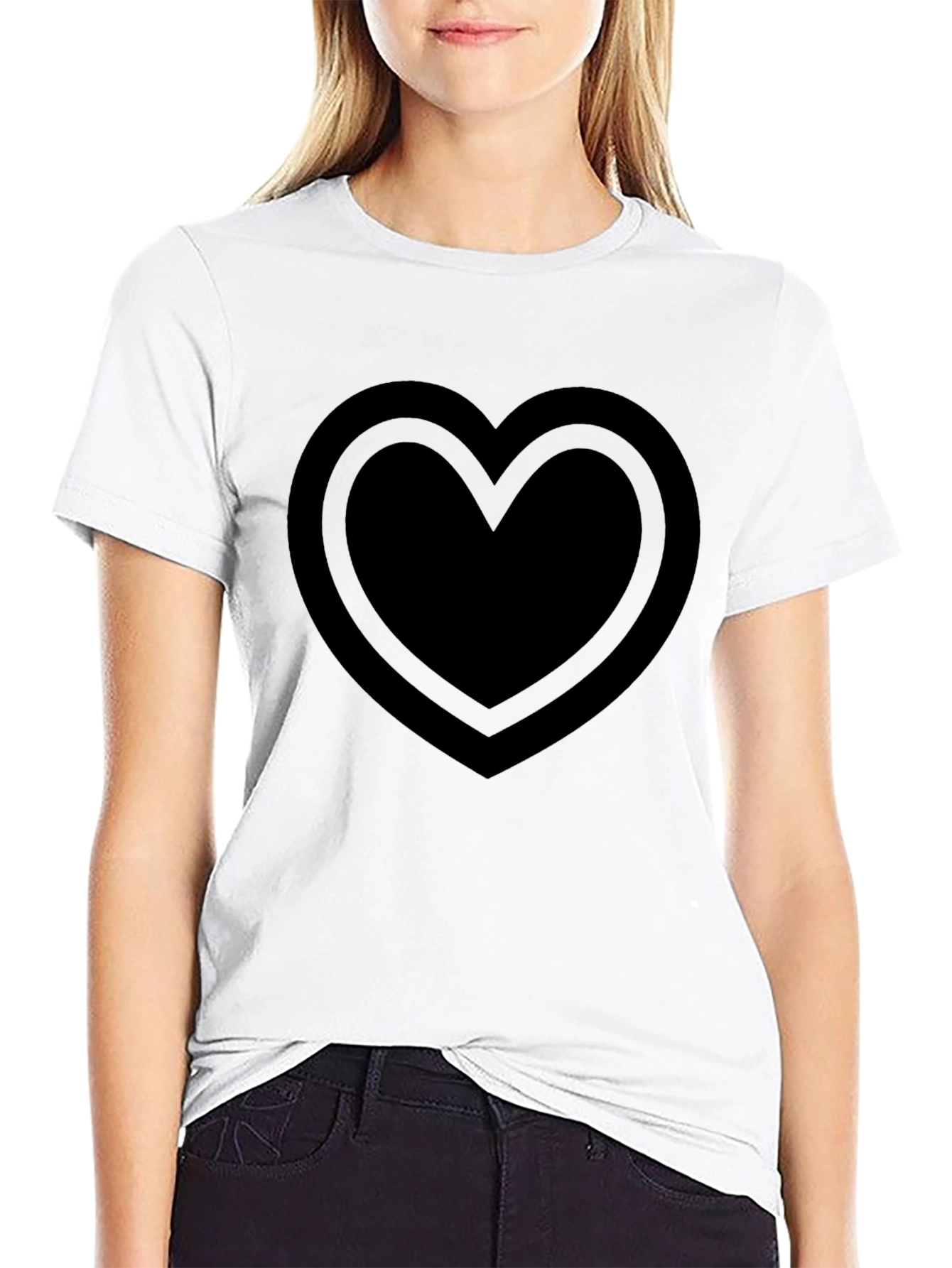 Black Heart Graphic Tee - Casual Style