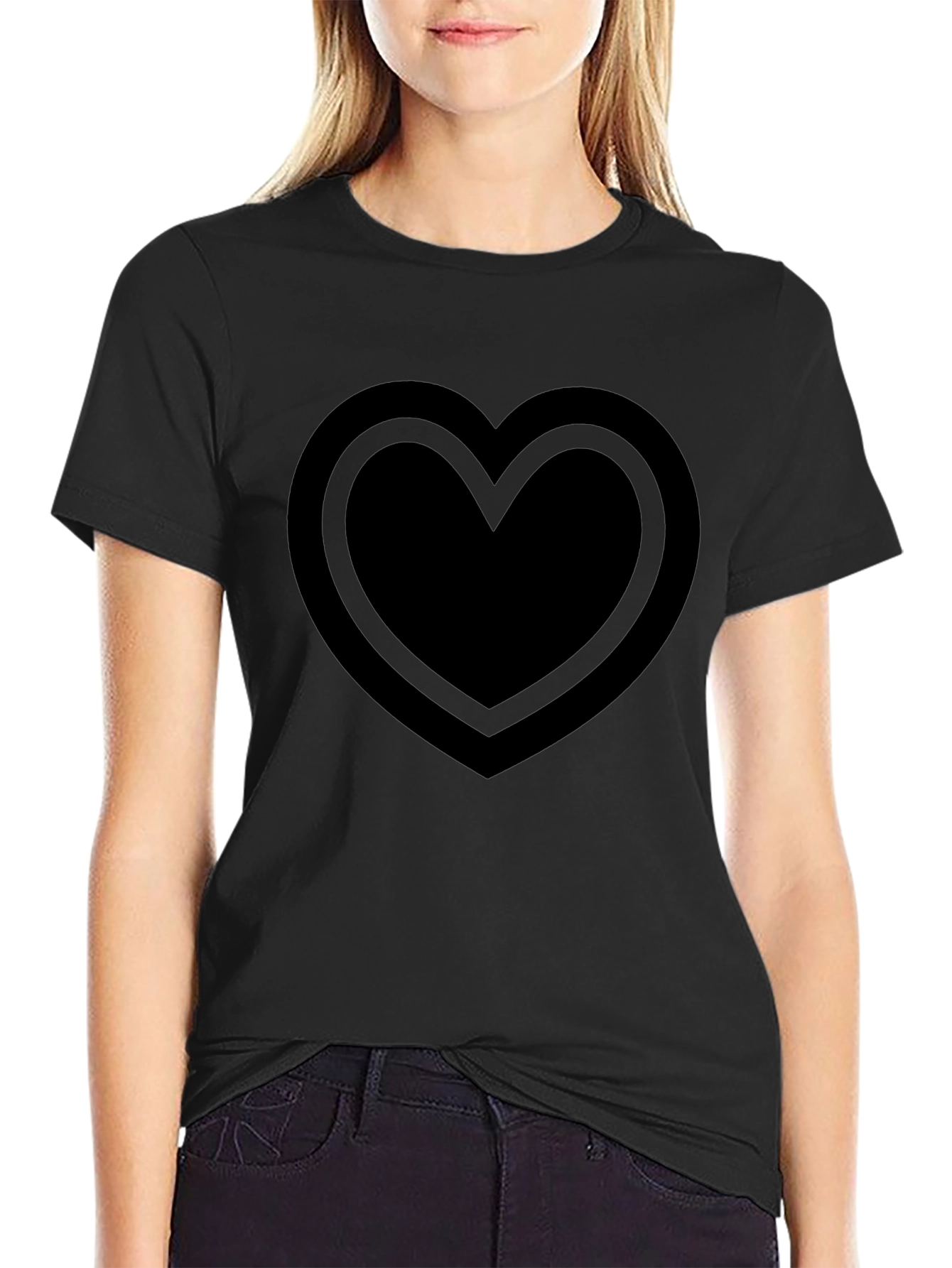 Black Heart Graphic Tee - Casual Style
