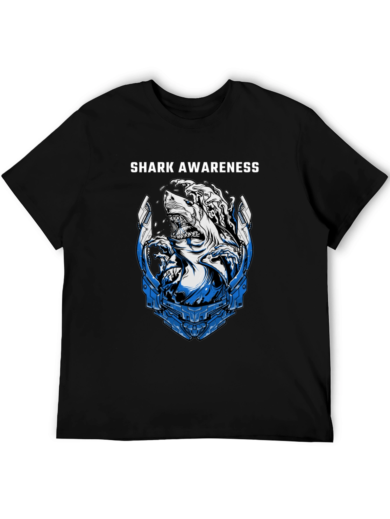 Shark Awareness Graphic T-Shirt - Black