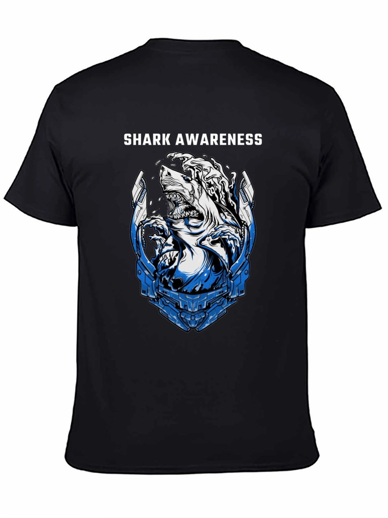 Shark Awareness Graphic T-Shirt - Black