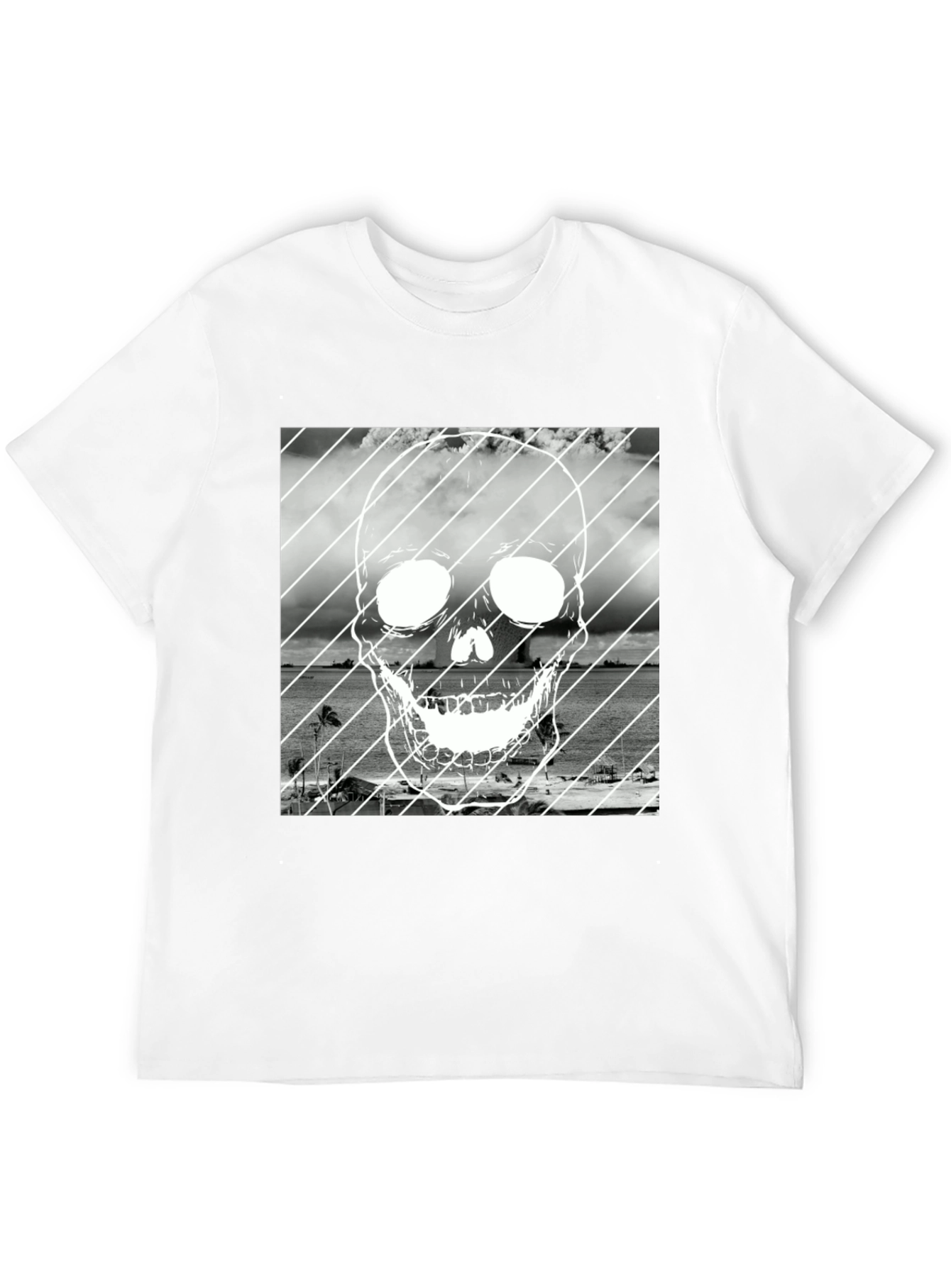Skull Beach T-Shirt - Black Graphic Tee