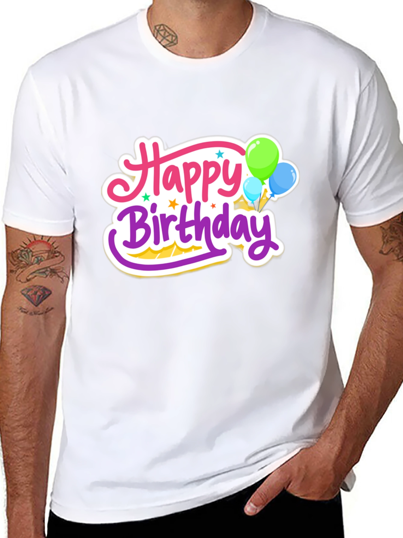 Happy Birthday Graphic Tee - Black