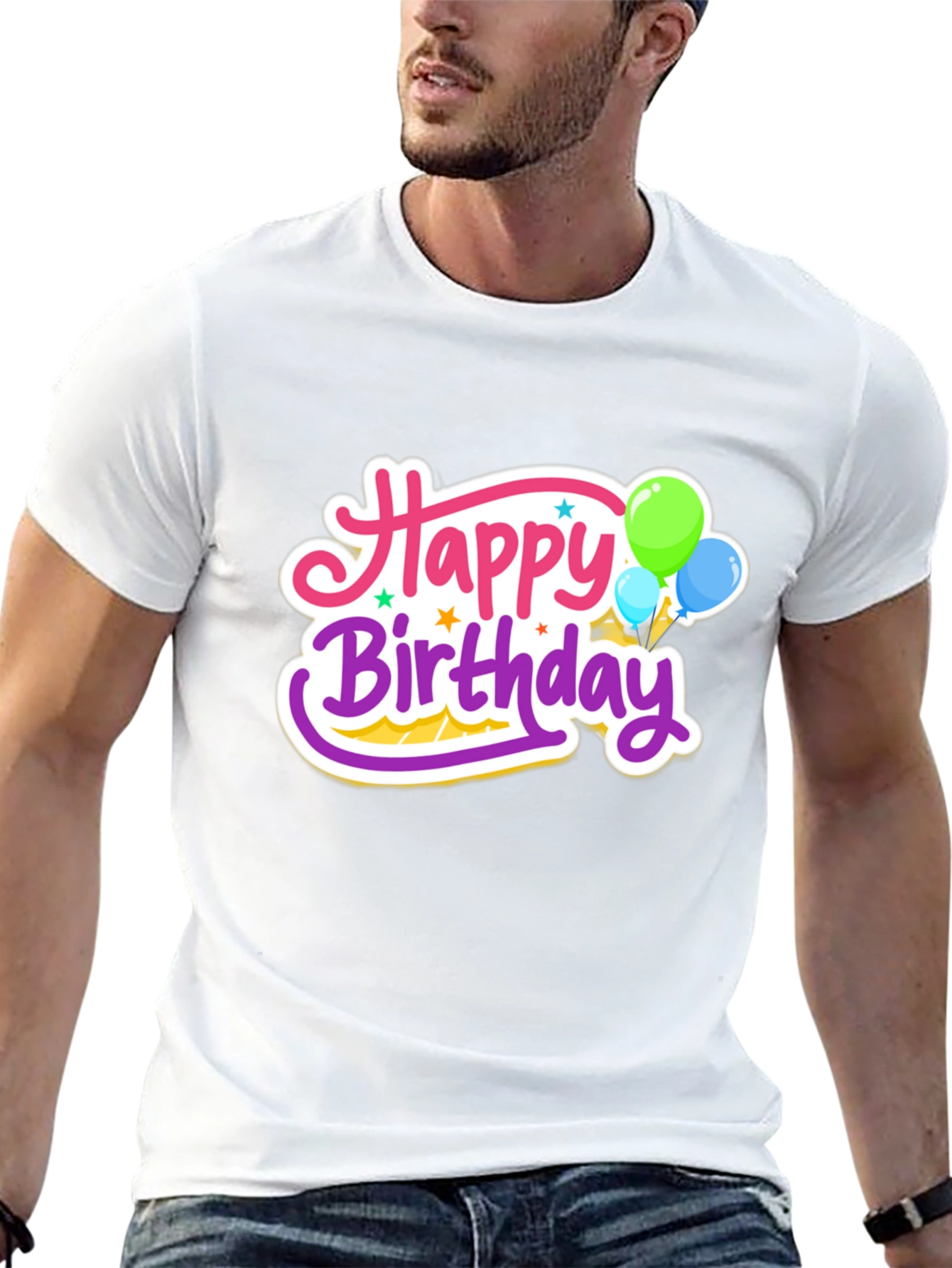 Happy Birthday Graphic Tee - Black
