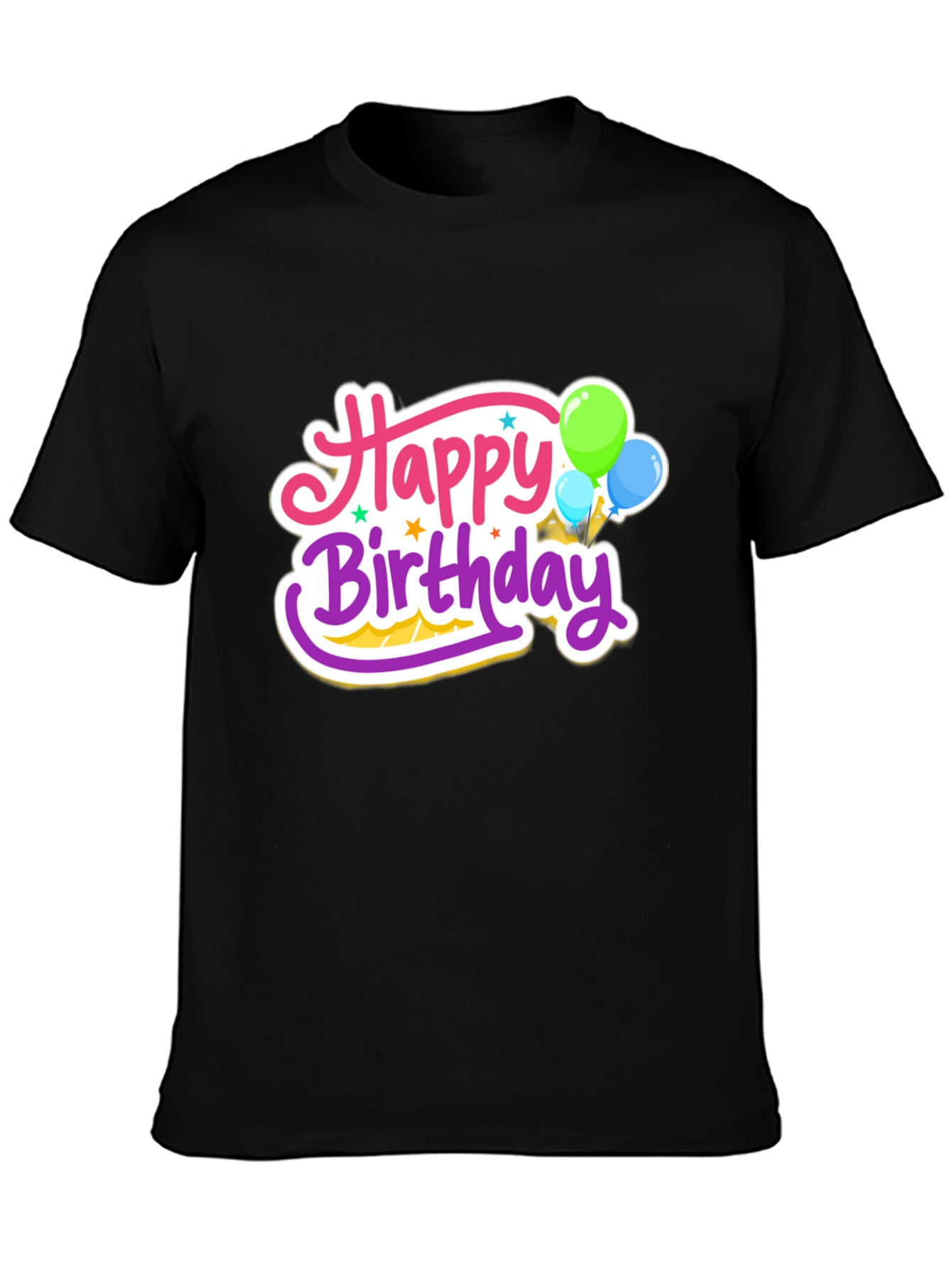 Happy Birthday Graphic Tee - Black