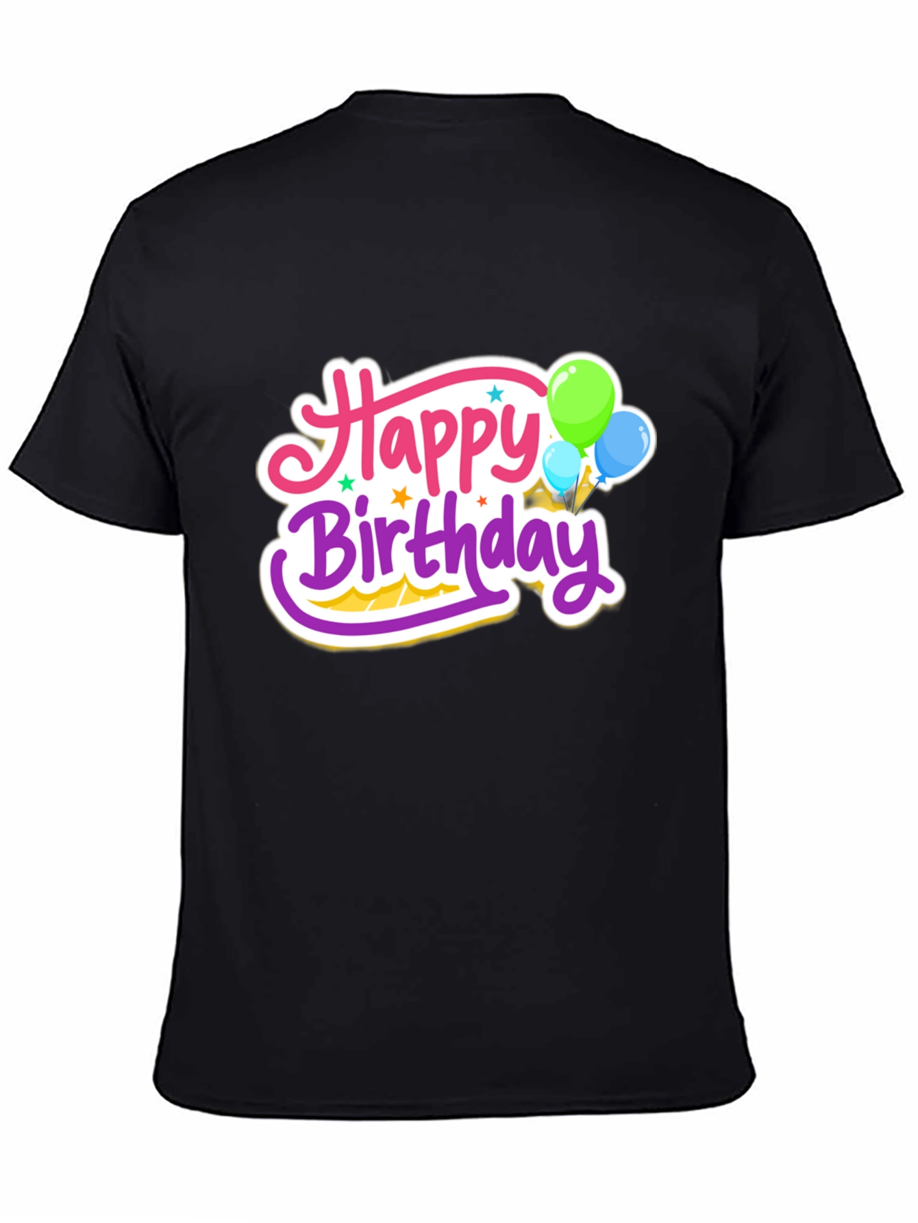 Happy Birthday Graphic Tee - Black