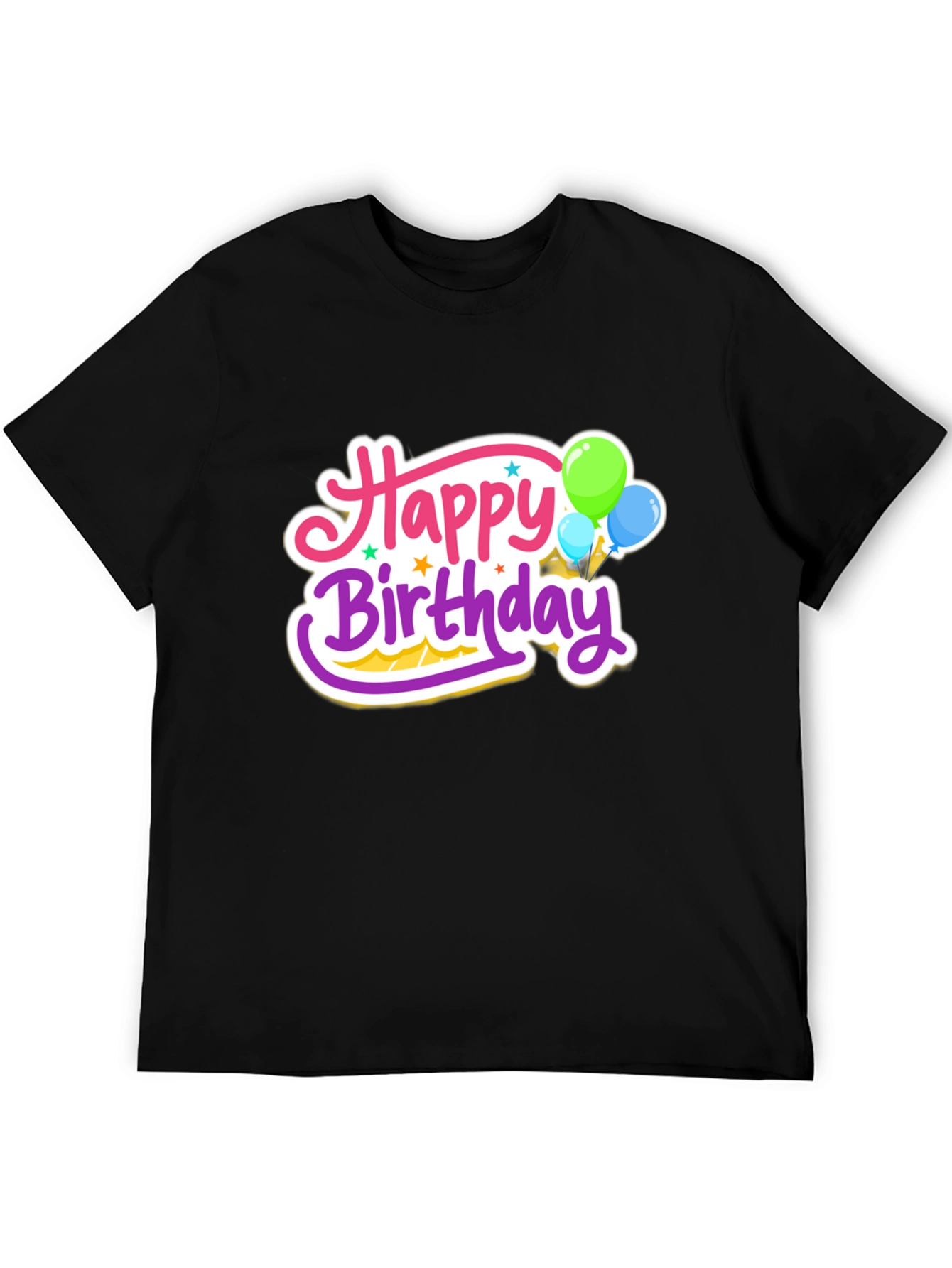 Happy Birthday Graphic Tee - Black