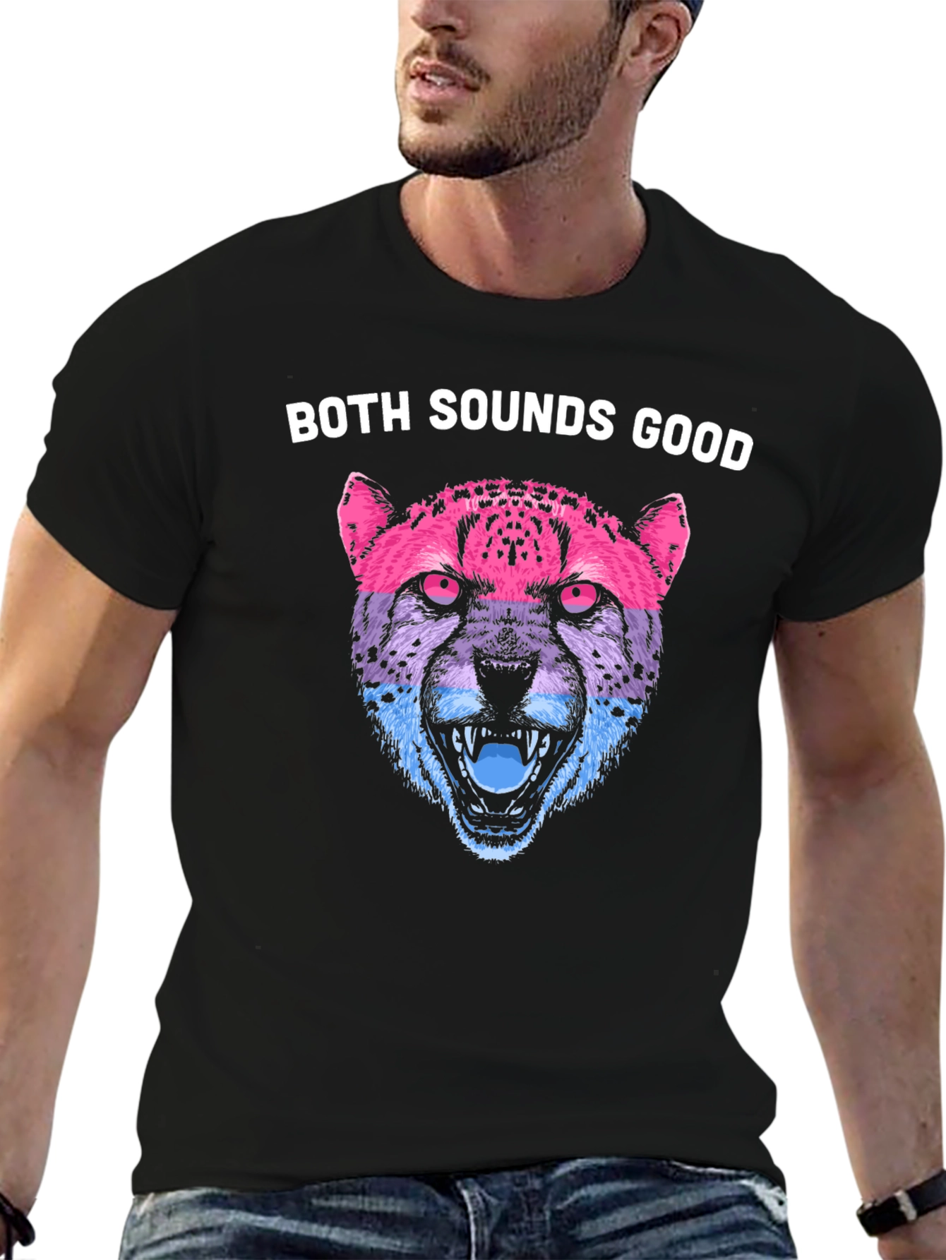 Bisexual Pride Cheetah Graphic T-Shirt