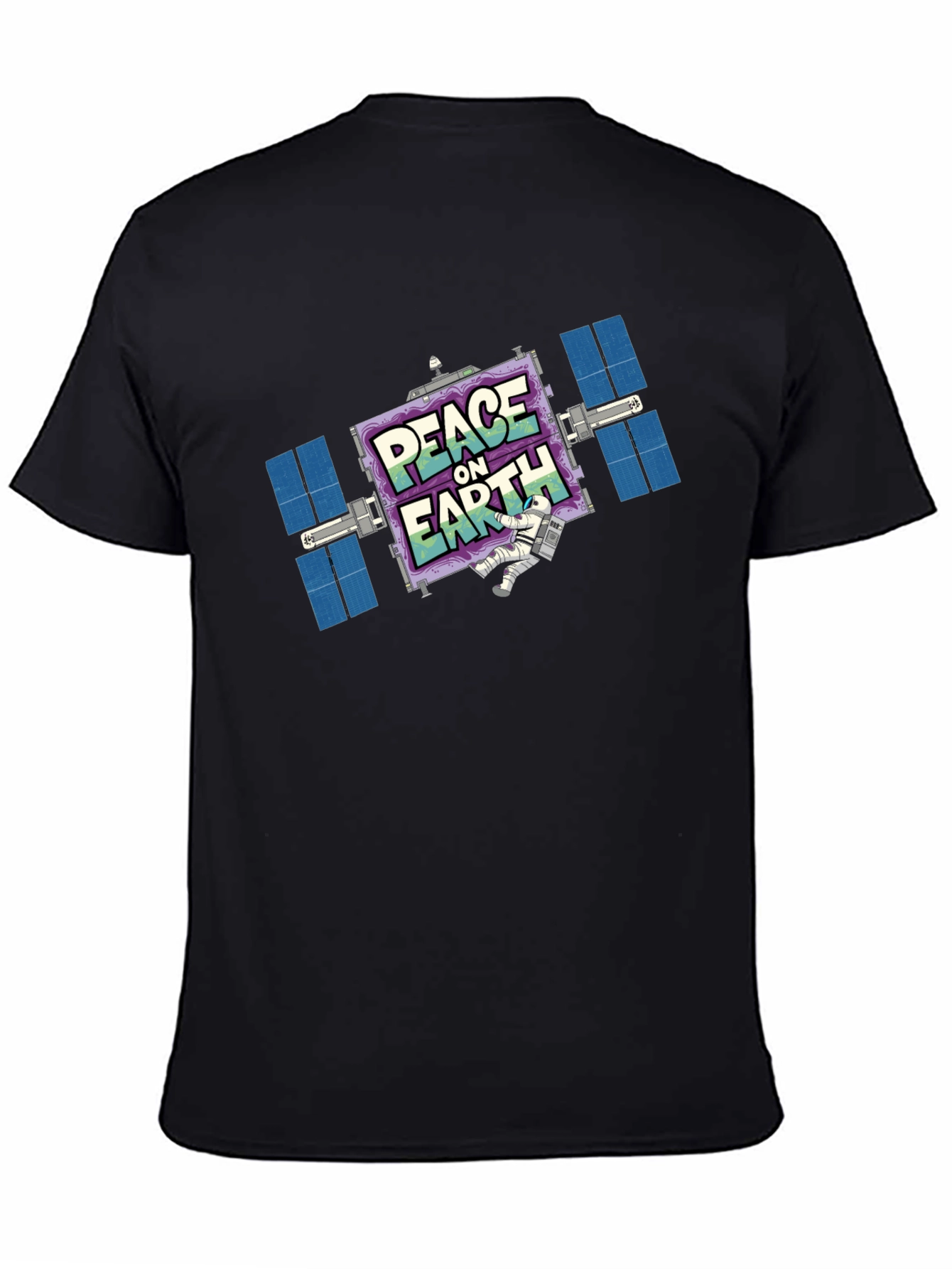 Peace On Earth Satellite Graphic T-Shirt