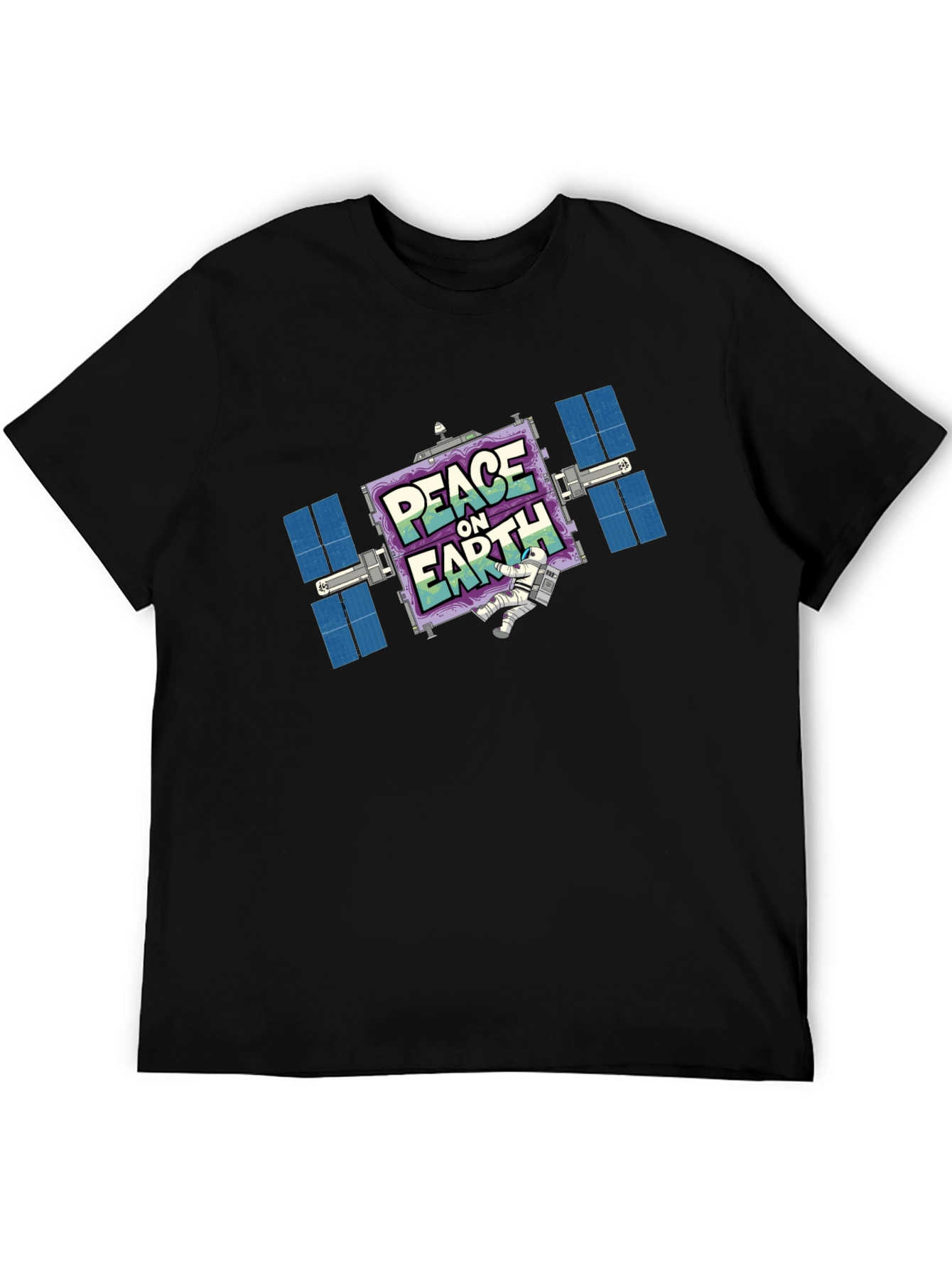 Peace On Earth Satellite Graphic T-Shirt