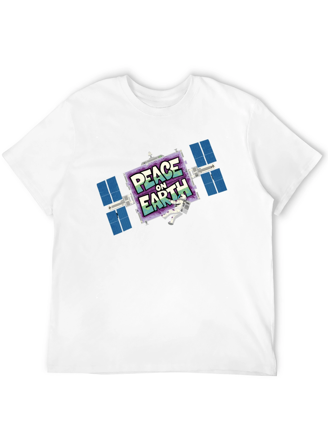 Peace On Earth Satellite Graphic T-Shirt