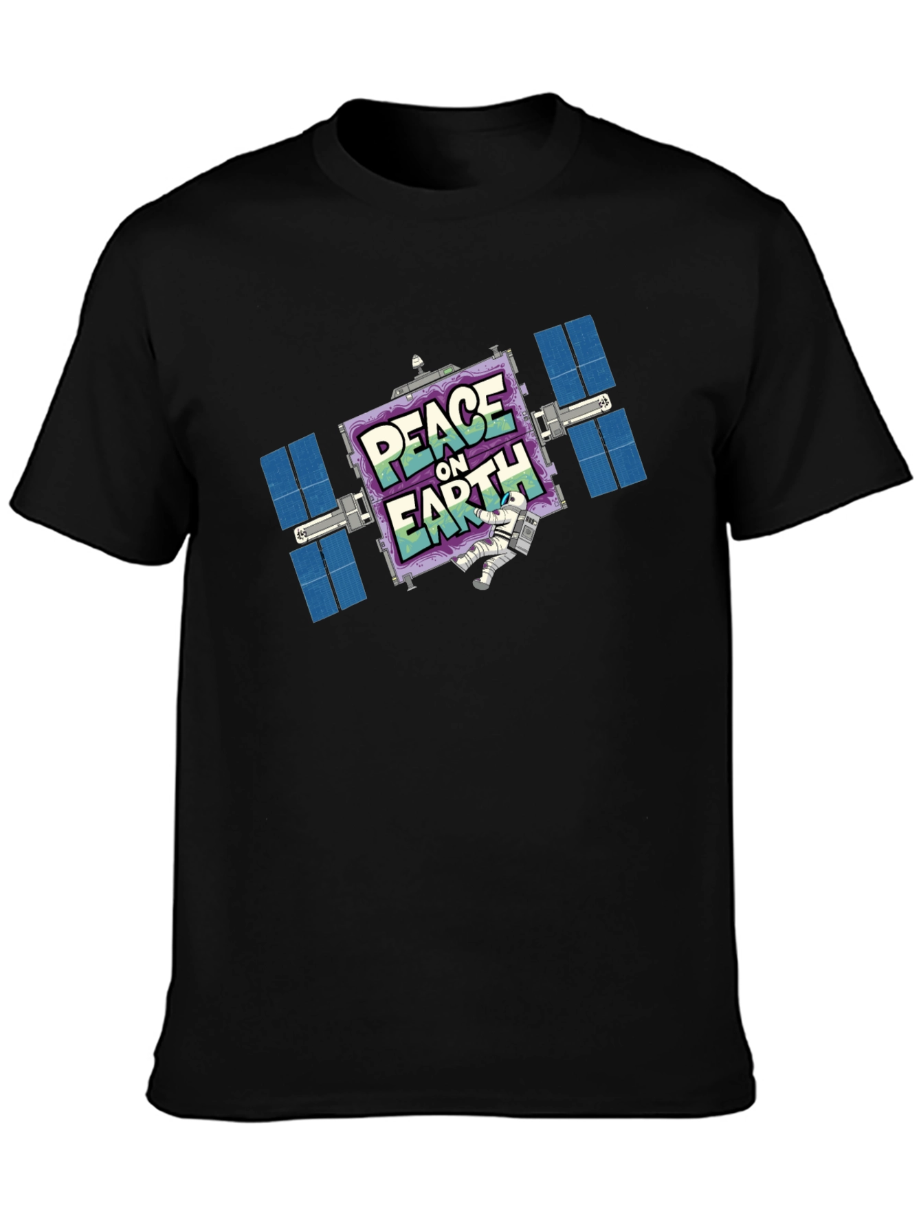 Peace On Earth Satellite Graphic T-Shirt