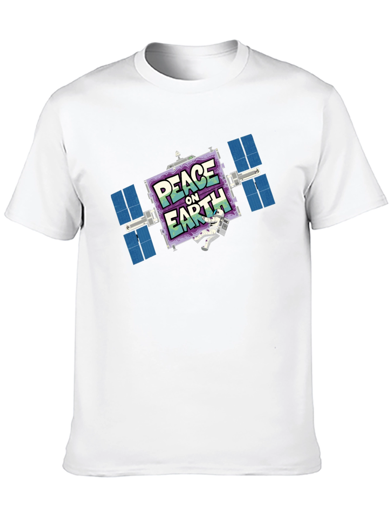 Peace On Earth Satellite Graphic T-Shirt