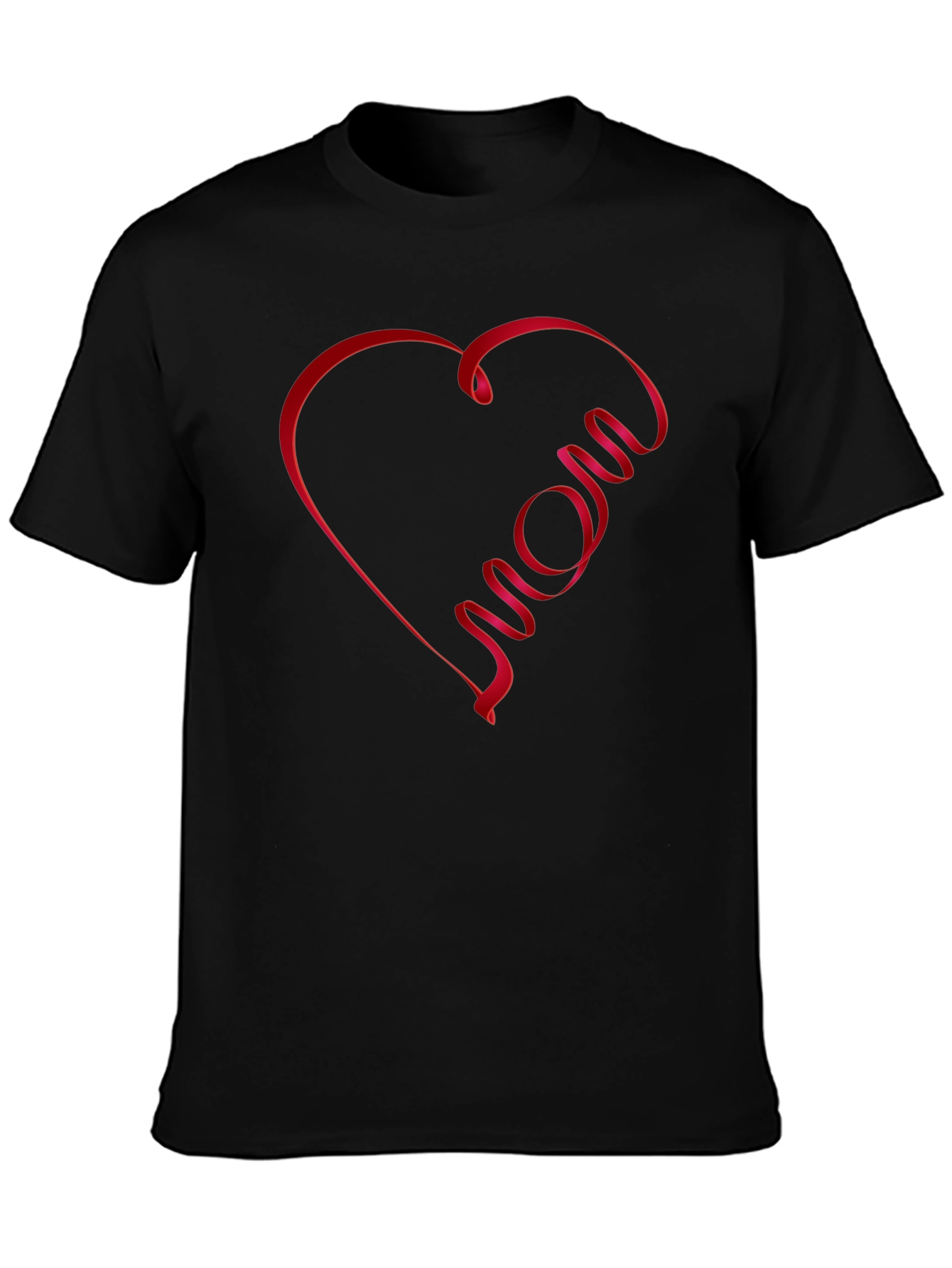 Mom Heart Graphic T-Shirt - Black Casual Tee