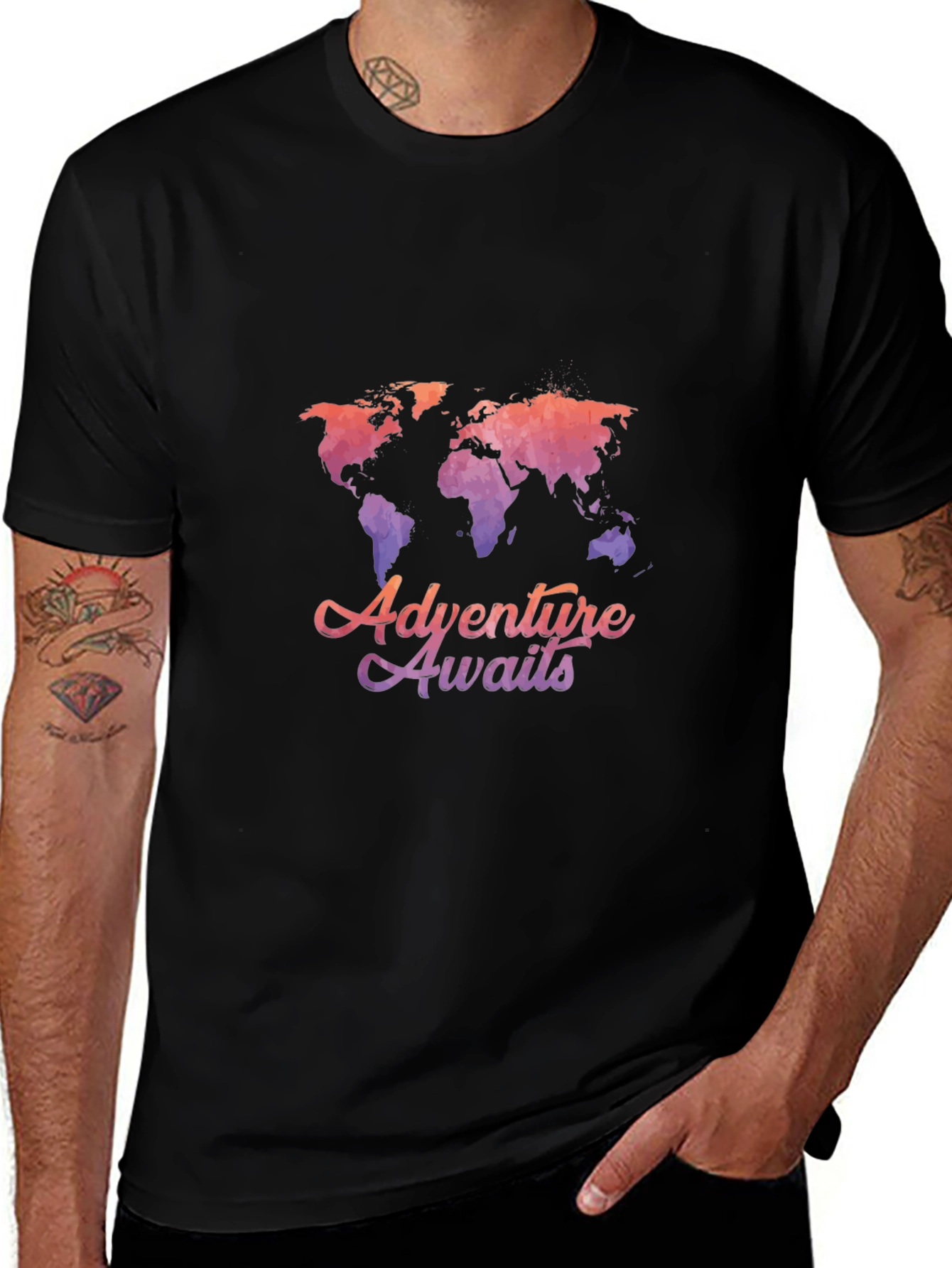 Adventure Awaits World Map Graphic Tee