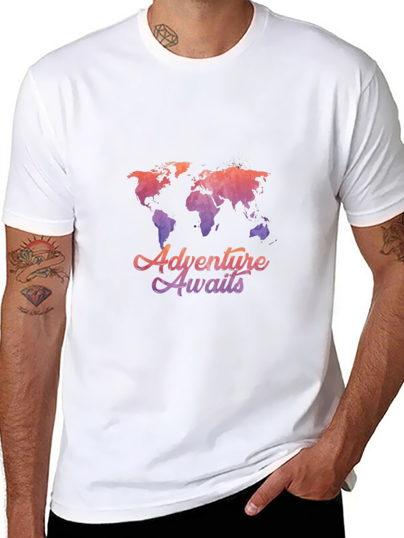 Adventure Awaits World Map Graphic Tee