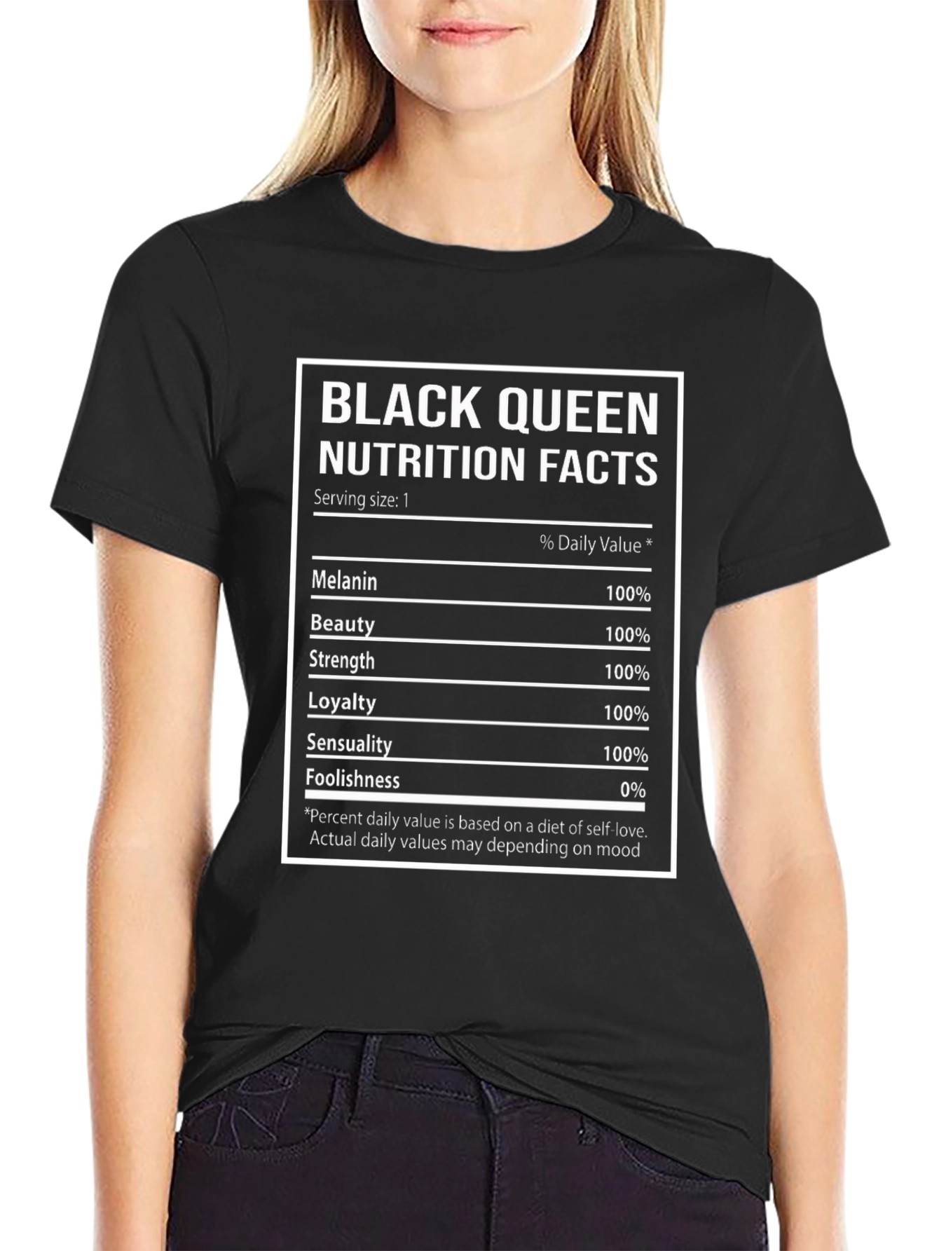 Black Queen Nutrition Facts Graphic Tee