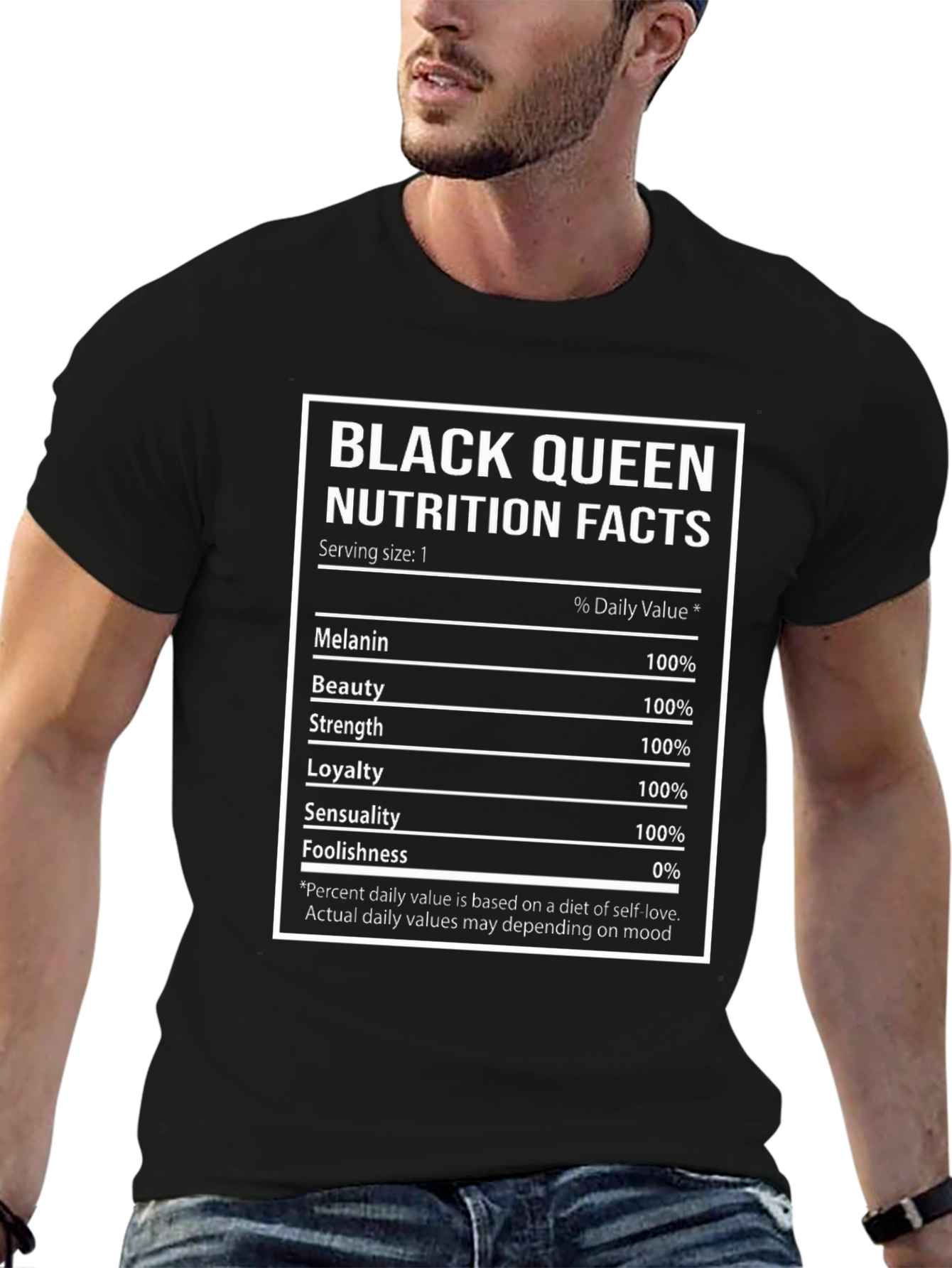 Black Queen Nutrition Facts Graphic Tee
