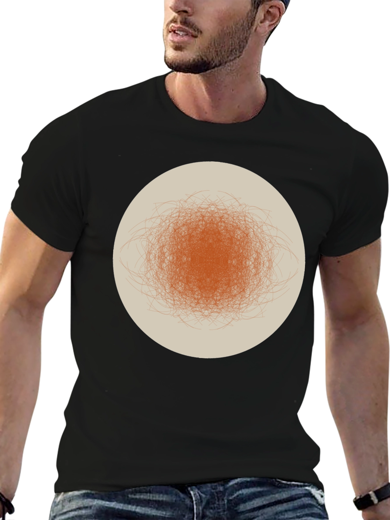 Abstract Circle Graphic Tee - Modern Casual