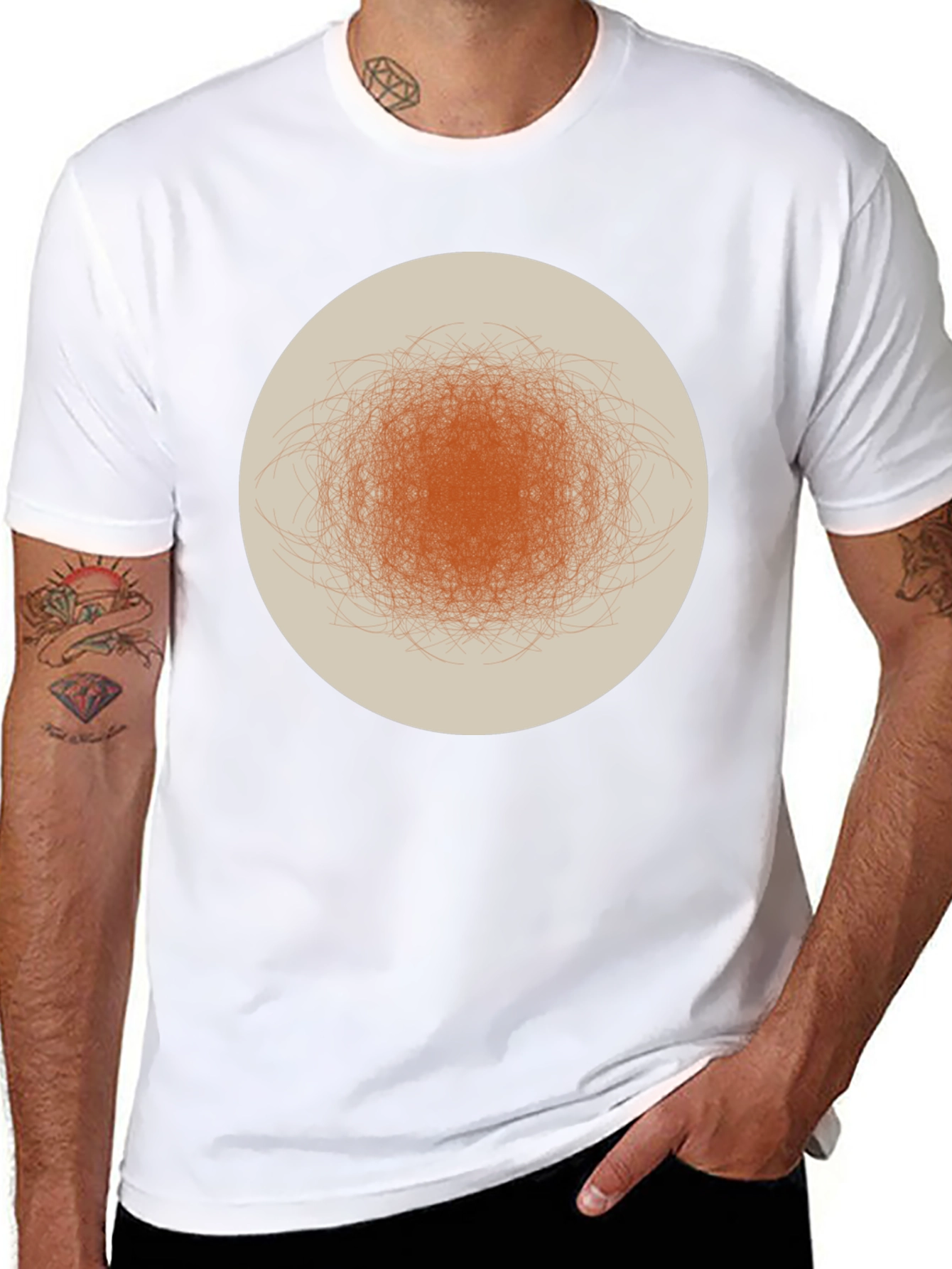 Abstract Circle Graphic Tee - Modern Casual