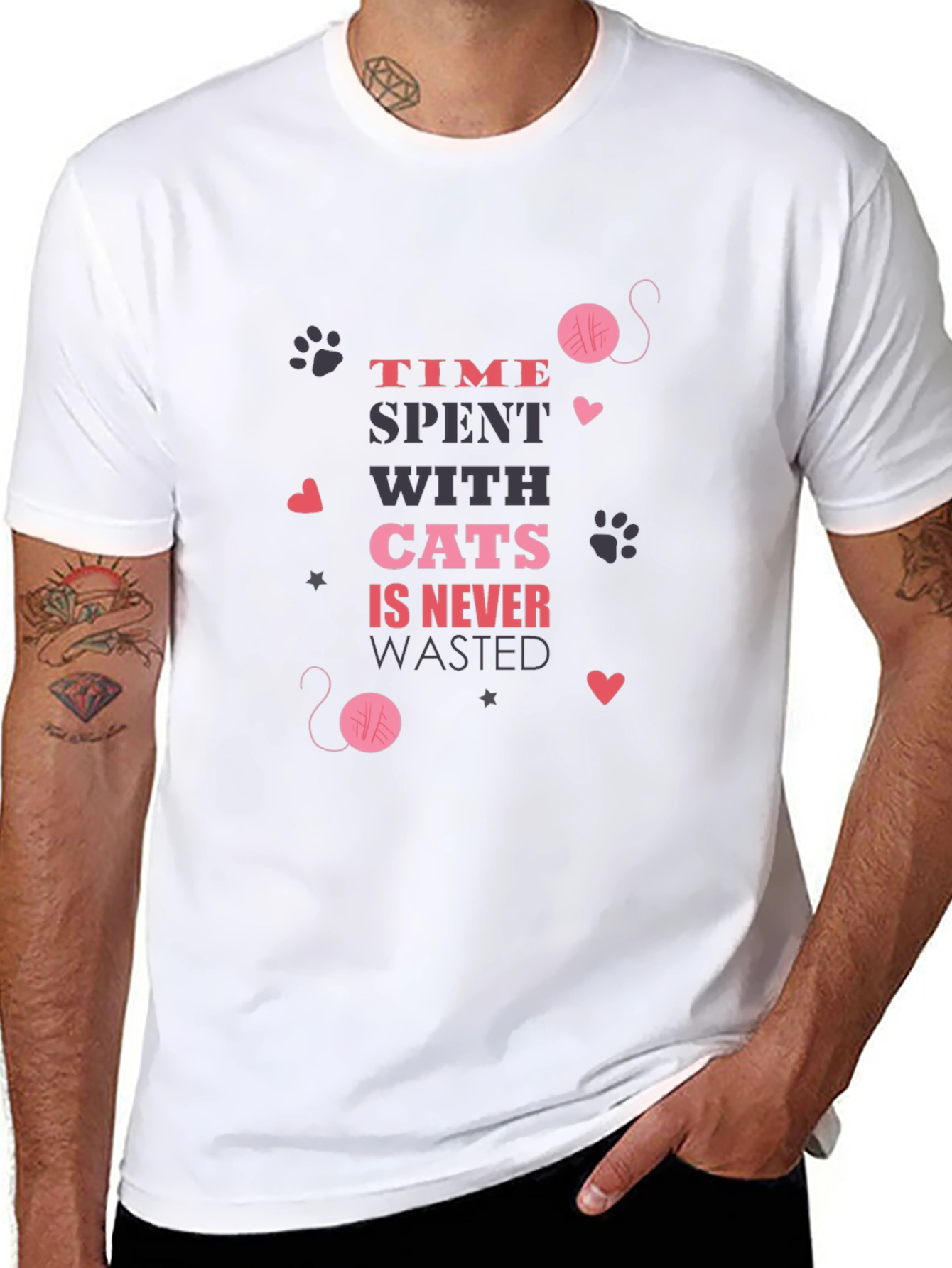 Time Spent With Cats Black T-Shirt