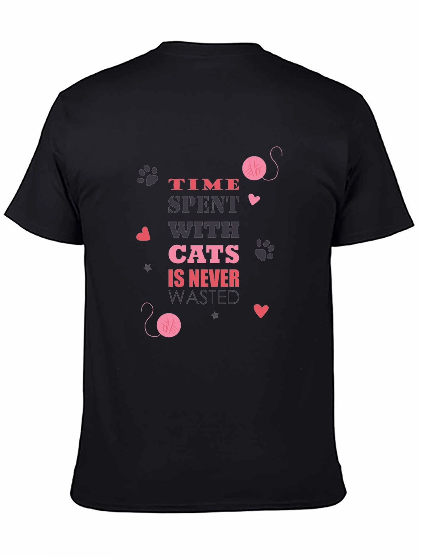 Time Spent With Cats Black T-Shirt