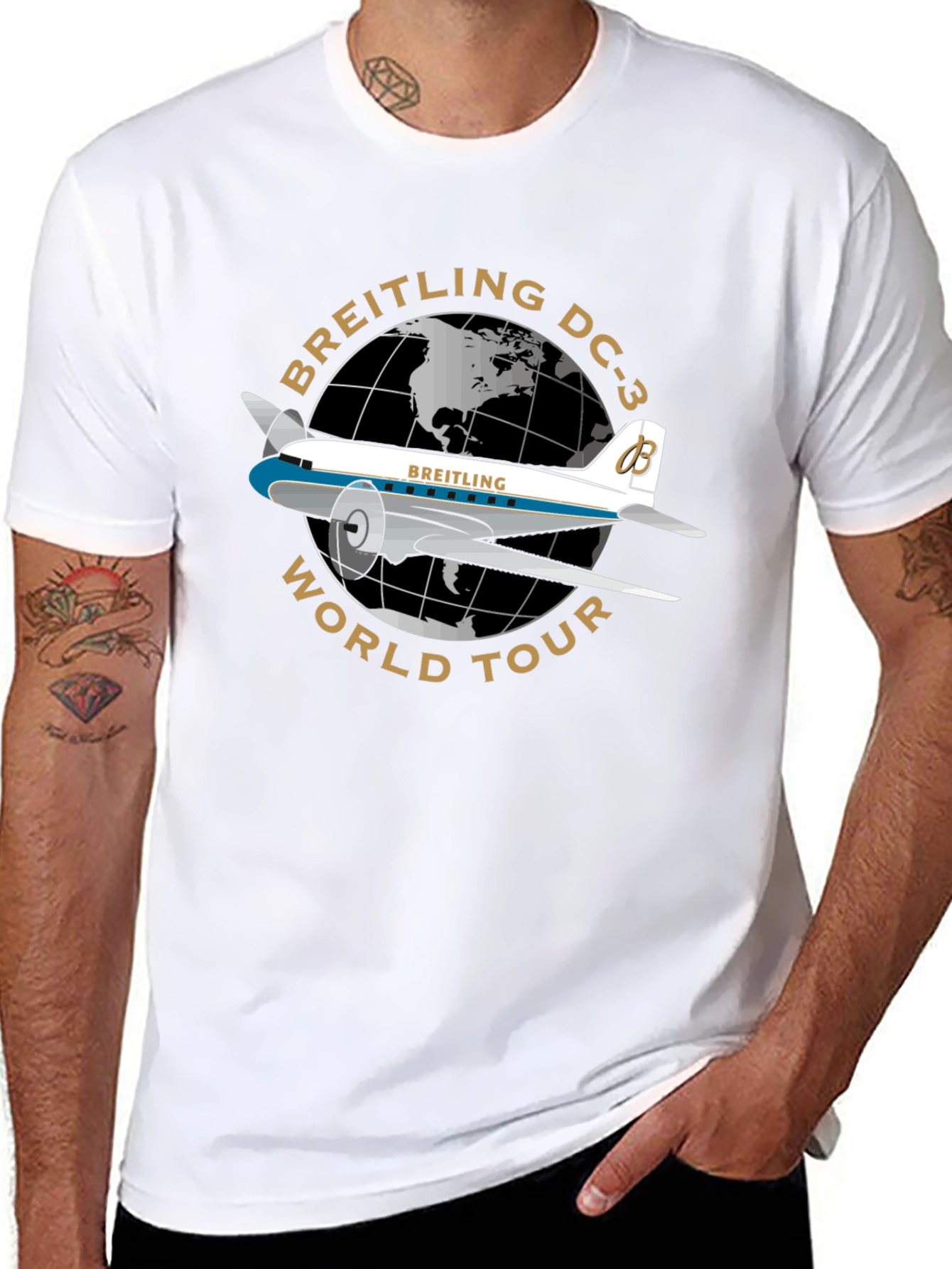 Breitling DC-3 World Tour Black T-Shirt