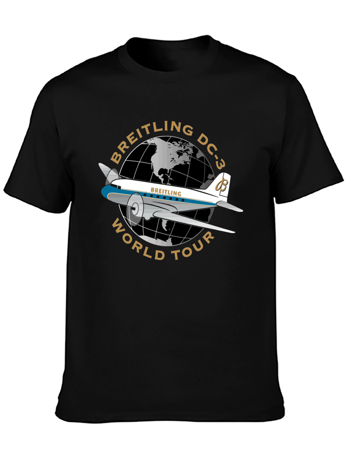 Breitling DC-3 World Tour Black T-Shirt
