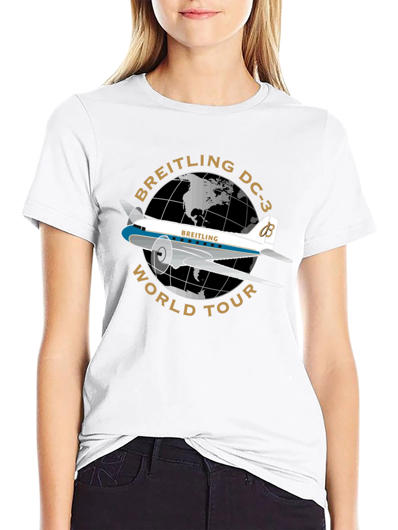 Breitling DC-3 World Tour Black T-Shirt