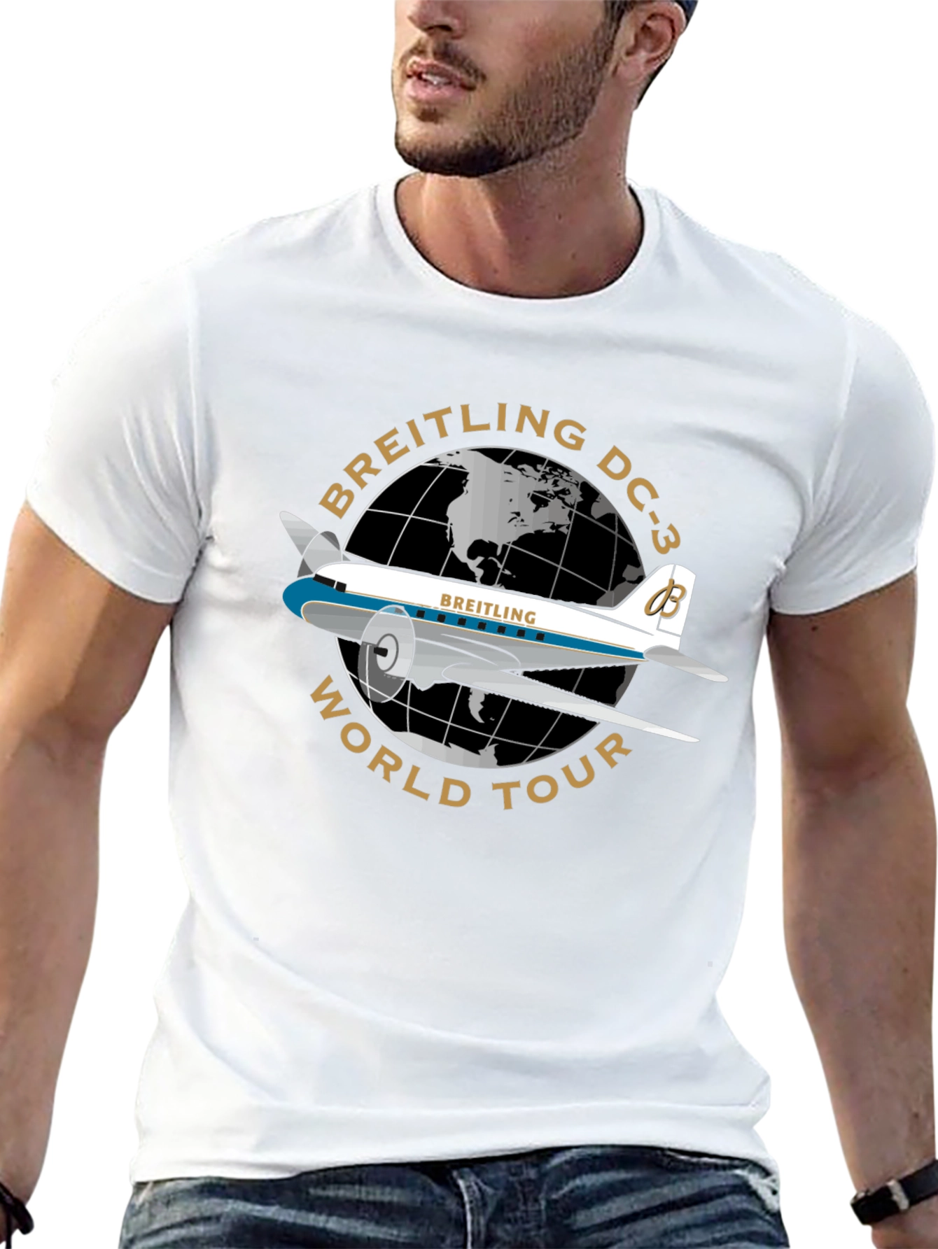 Breitling DC-3 World Tour Black T-Shirt