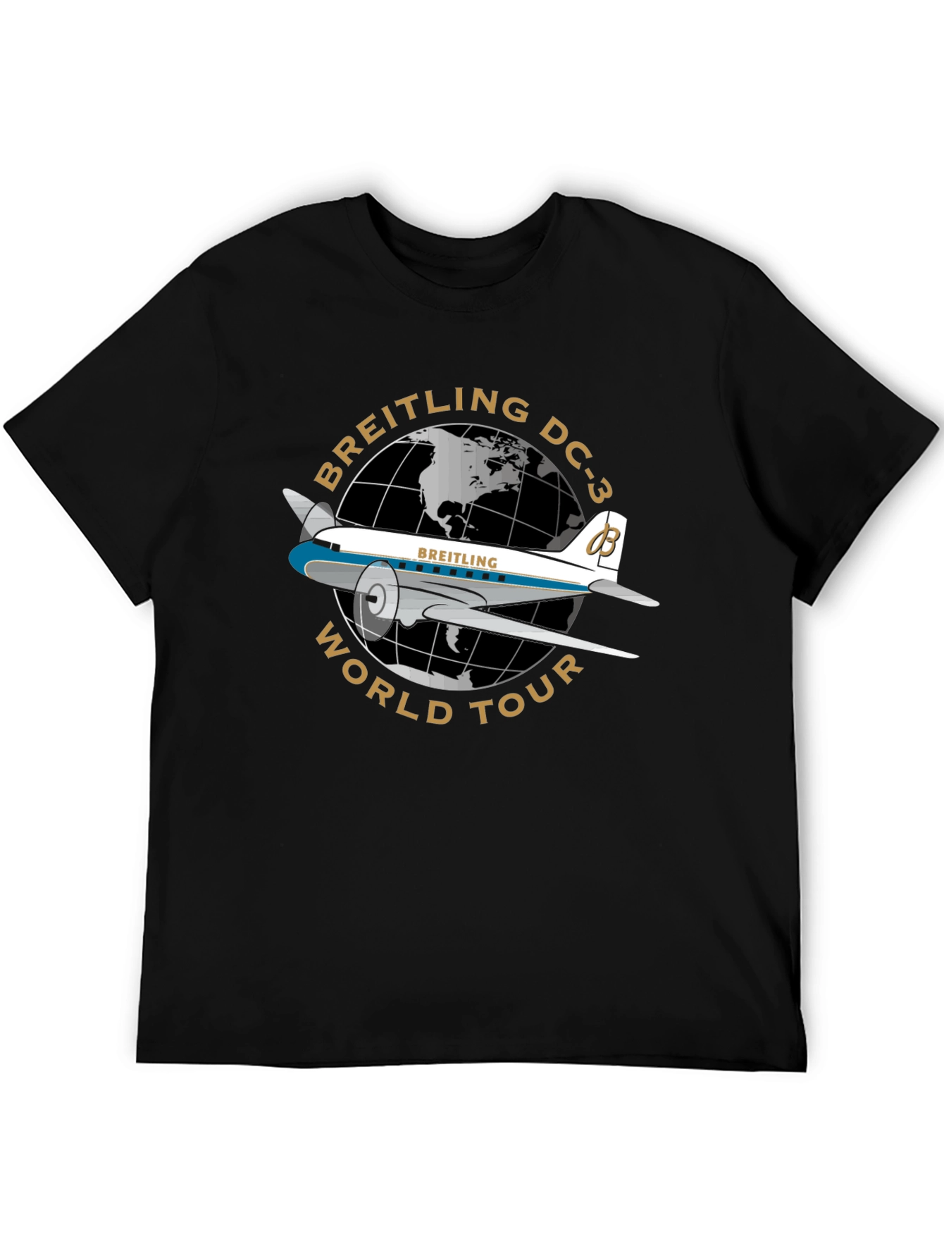 Breitling DC-3 World Tour Black T-Shirt